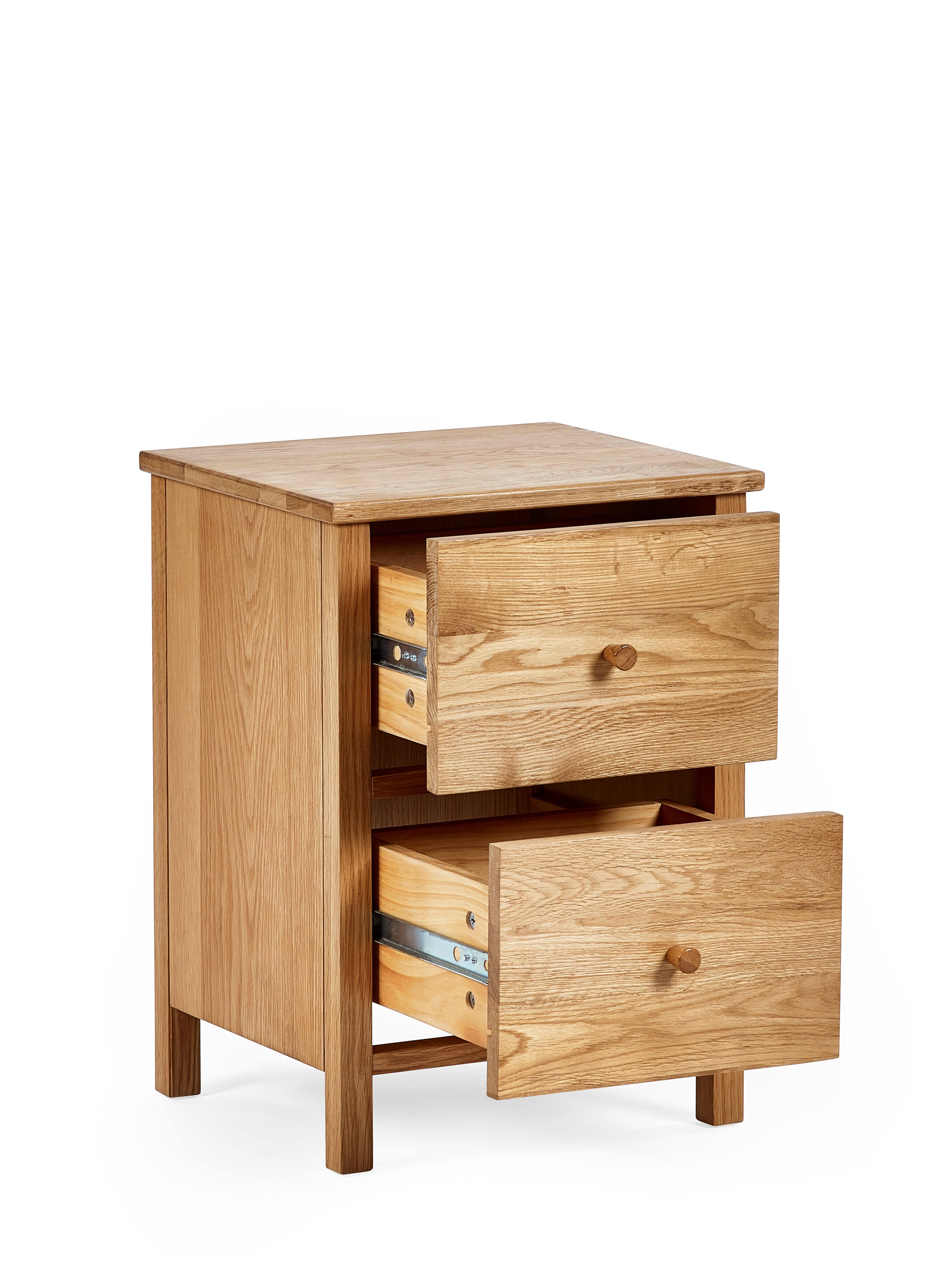 Coxmoor 2 Drawer Bedside - Oak – Julian Bowen, view 3