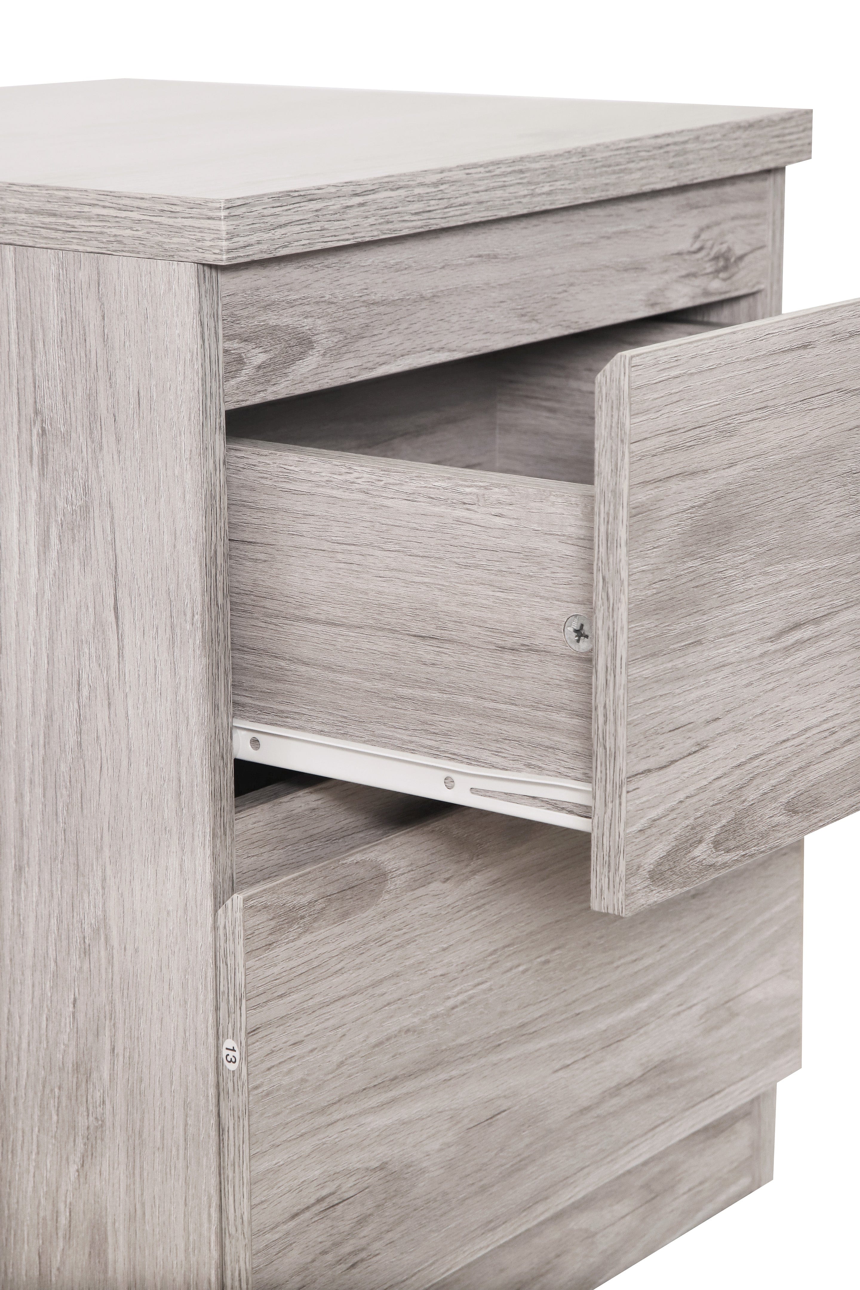 Jupiter 2 Drawer Bedside Grey Oak – Julian Bowen, view 5