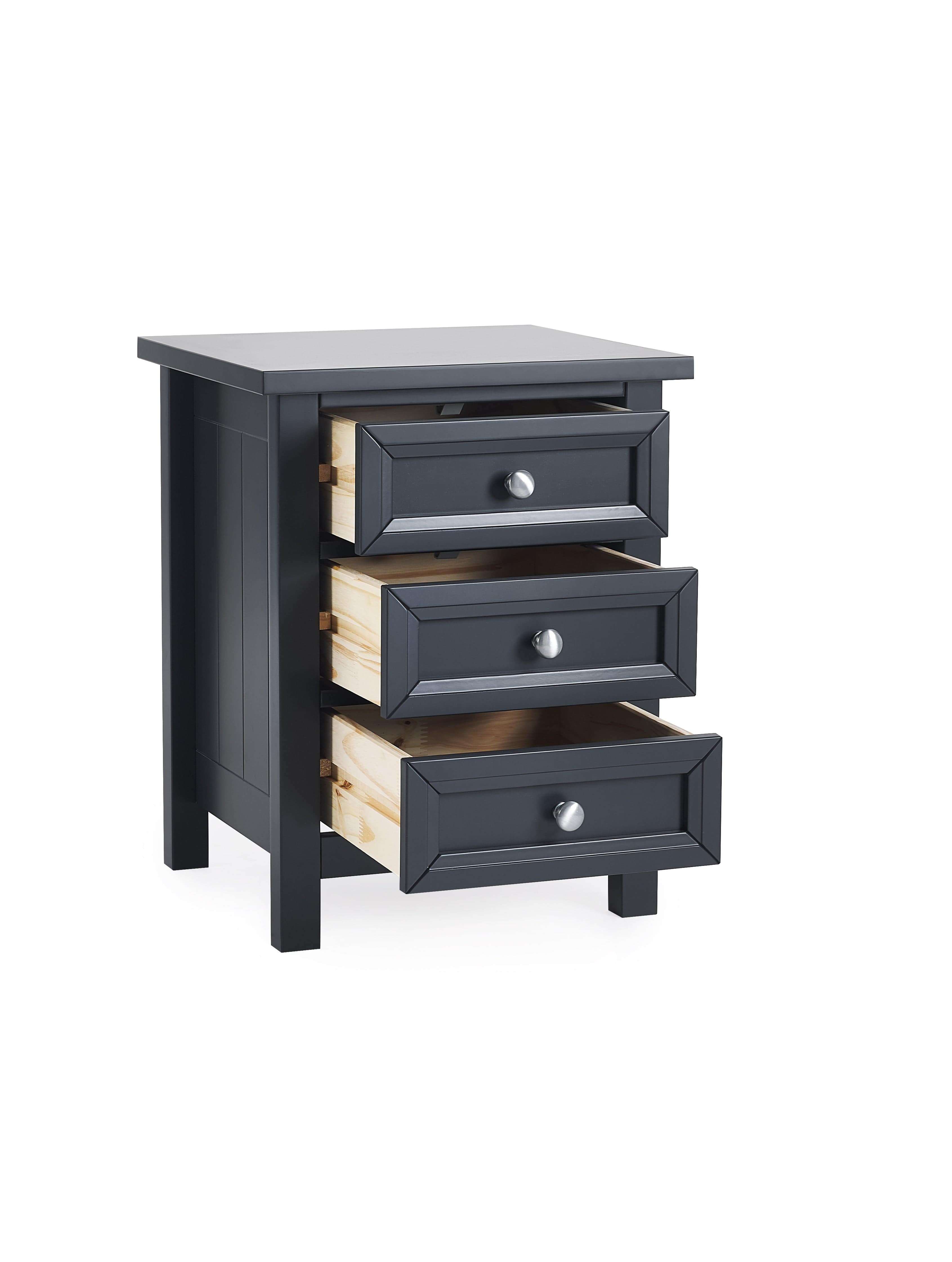 Maine 3 Drawer Bedside - Anthracite – Julian Bowen, view 4