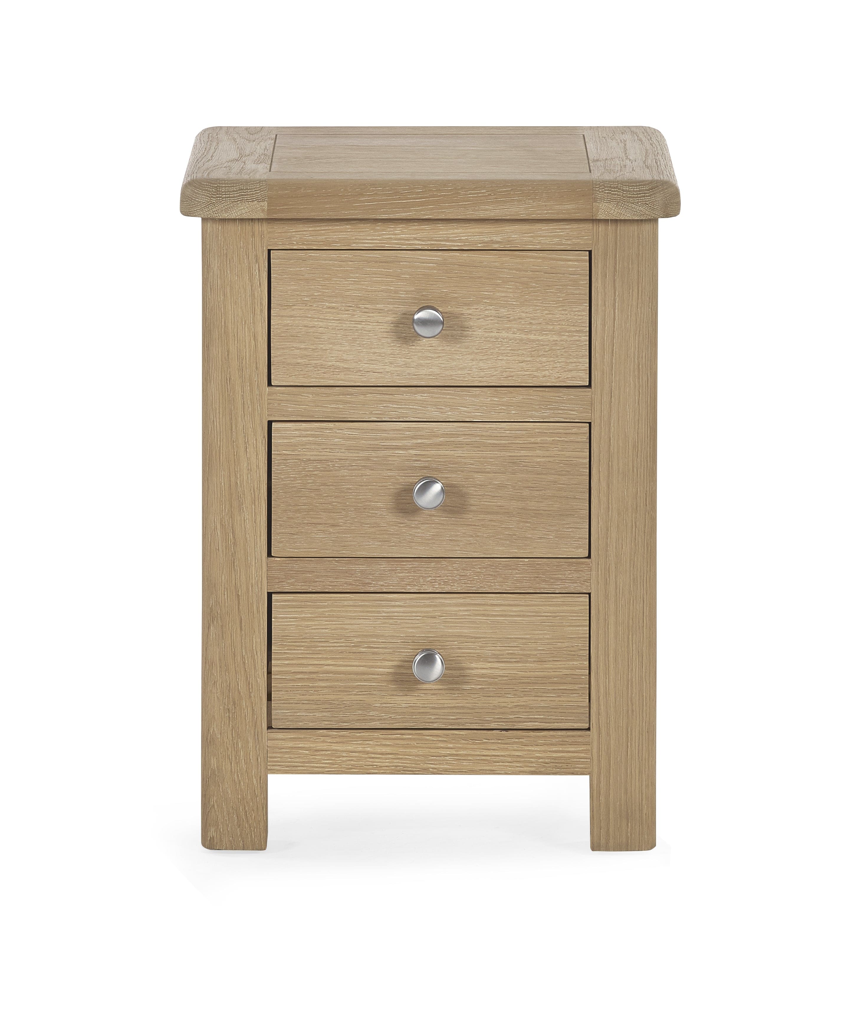 Memphis Limed Oak 3 Drawer Bedside – Julian Bowen, view 3