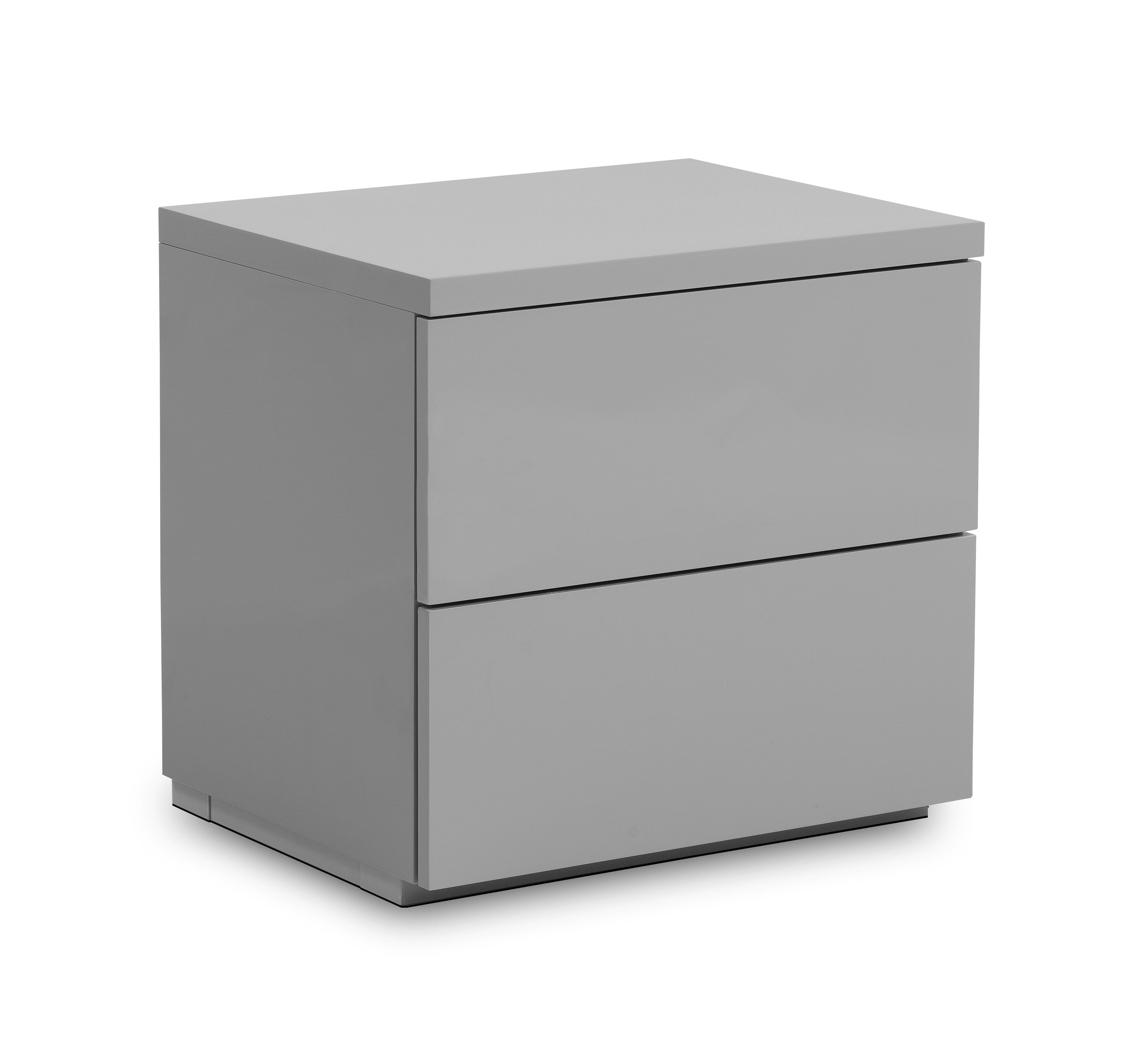 Monaco 2 Drw Bedside - Grey Gloss – Julian Bowen