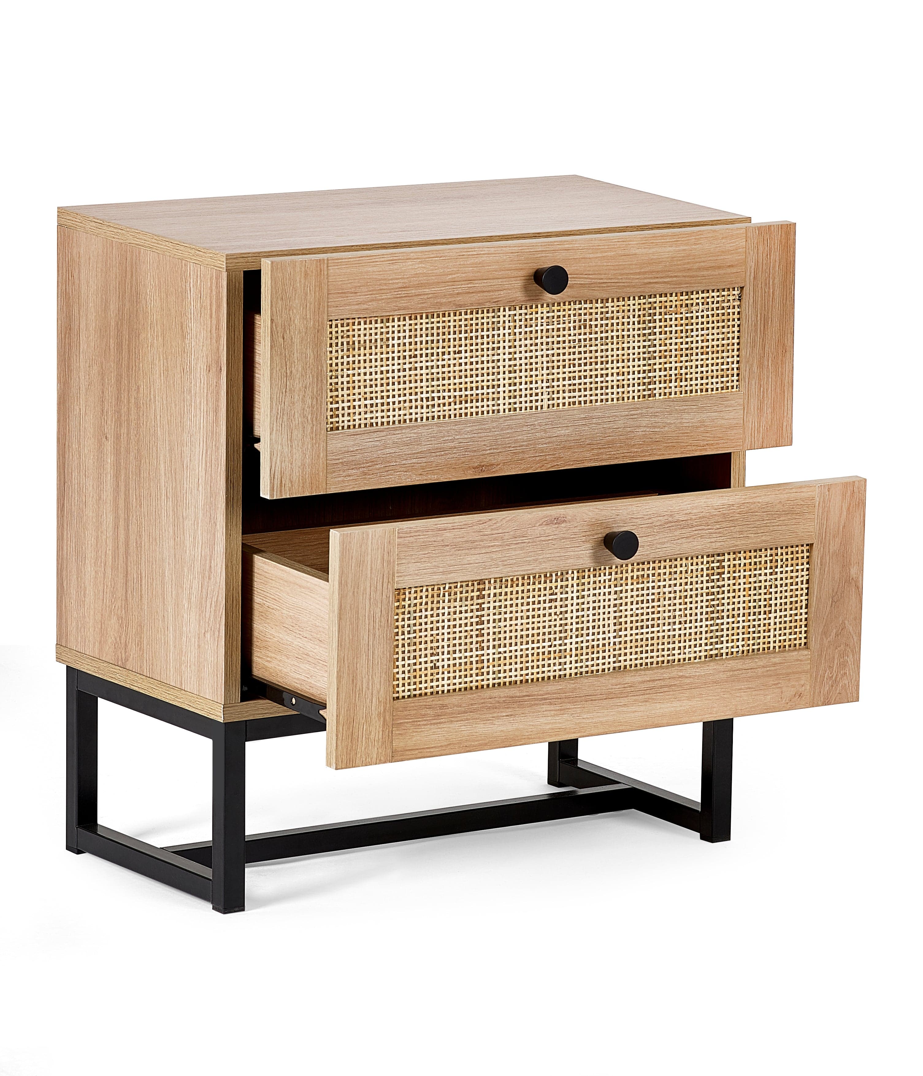 Padstow 2 Drawer Bedside - Oak – Julian Bowen, view 2