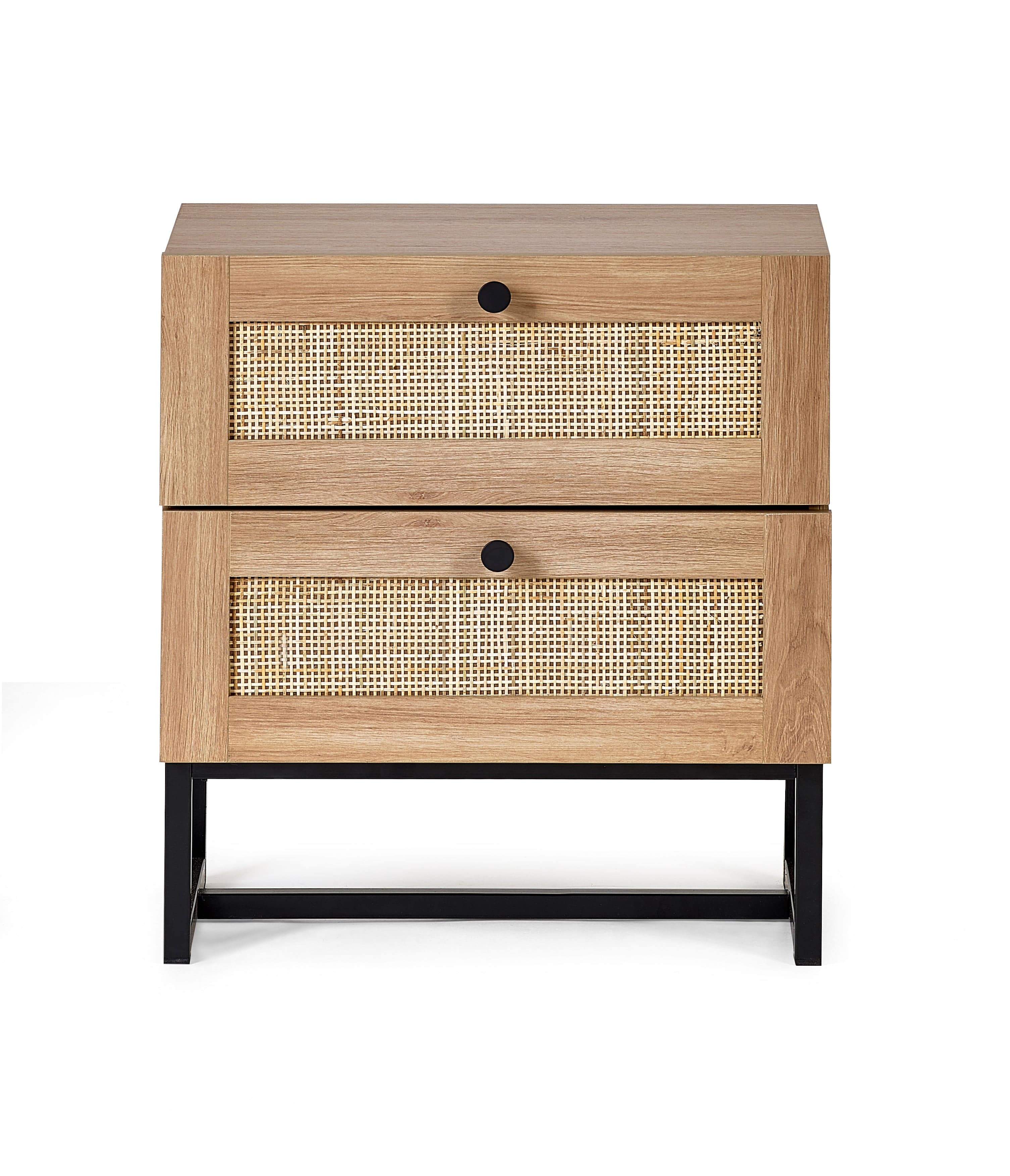 Padstow 2 Drawer Bedside - Oak – Julian Bowen, view 3