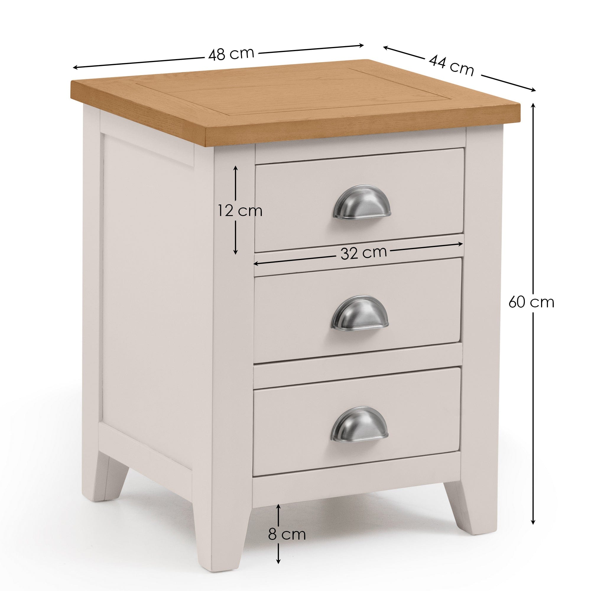 Richmond 3 Drawer Bedside – Julian Bowen, view 6