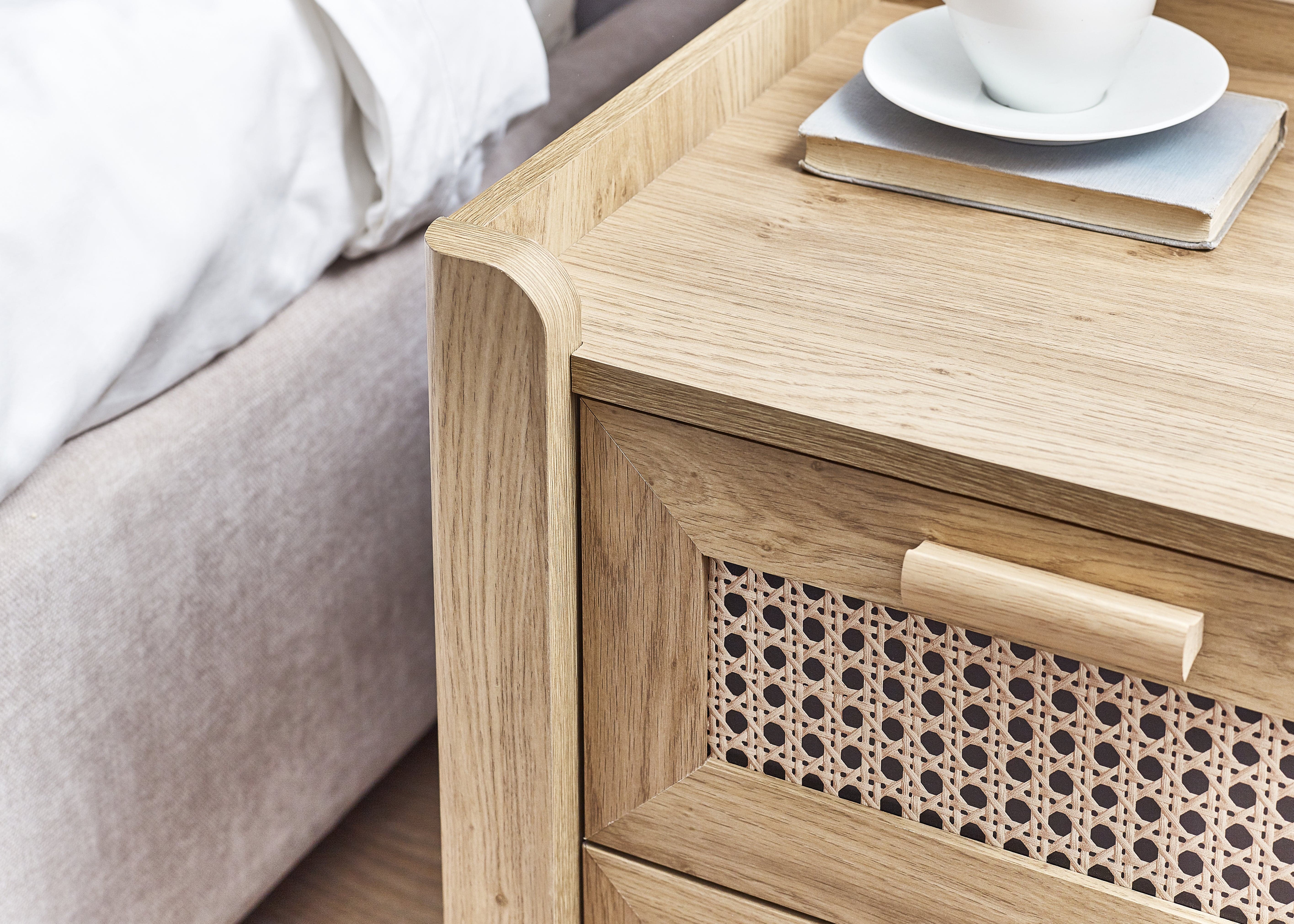 Sydney 2 Drawer Bedside - Rattan Effect – Julian Bowen, view 5
