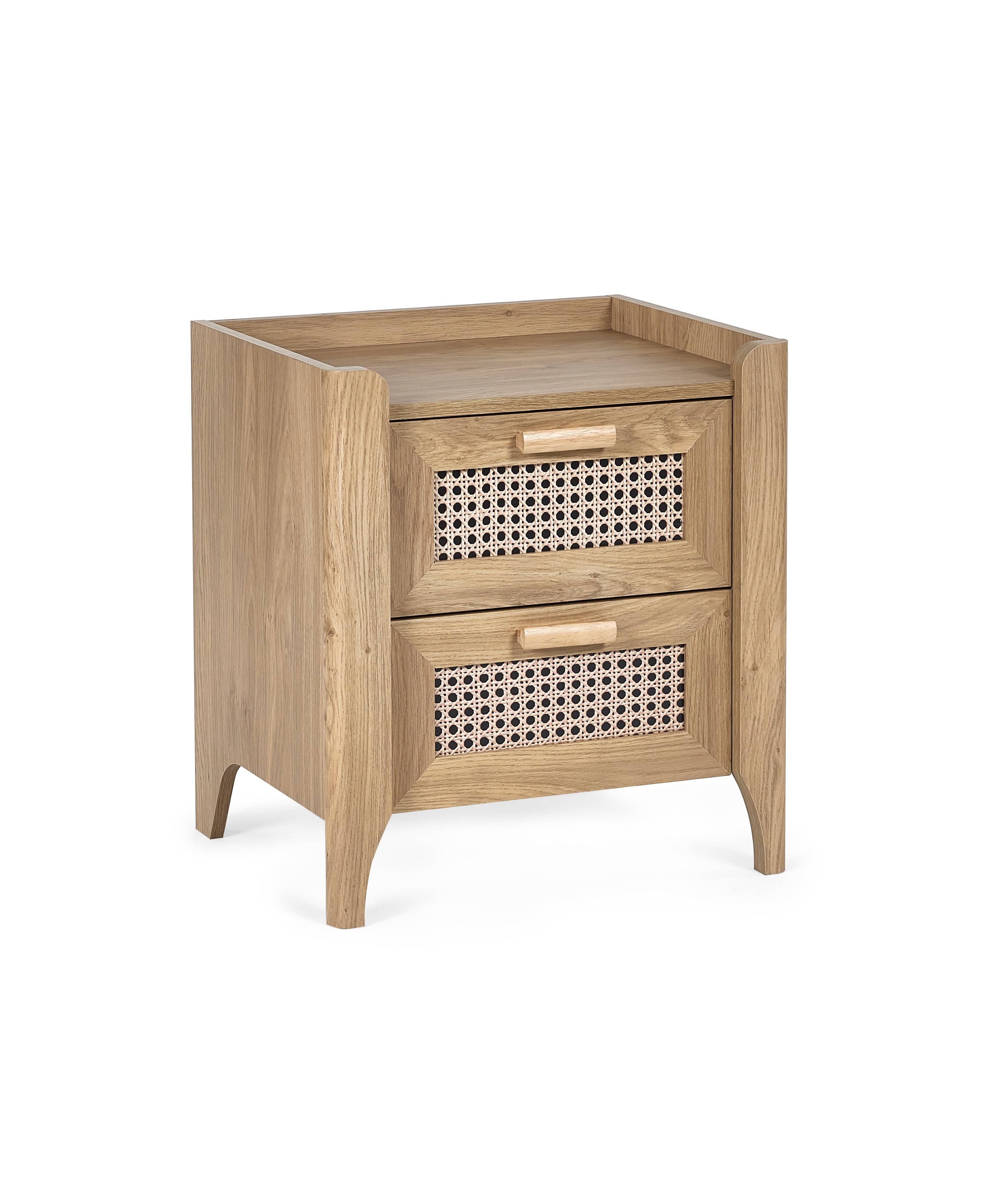 Sydney 2 Drawer Bedside - Rattan Effect – Julian Bowen