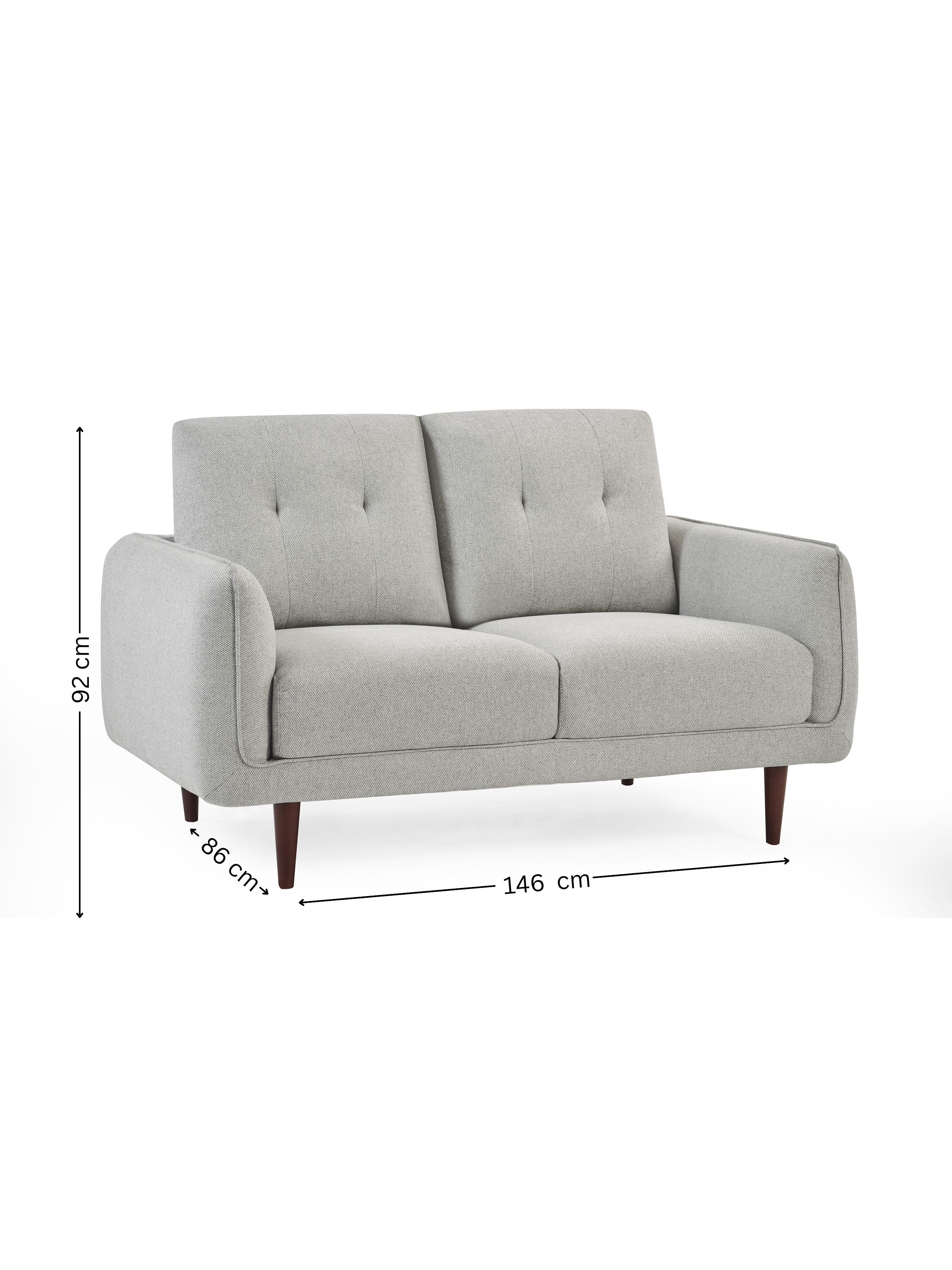 Remy 2 Seater Light Grey Fabric Sofa – Julian Bowen, view 9