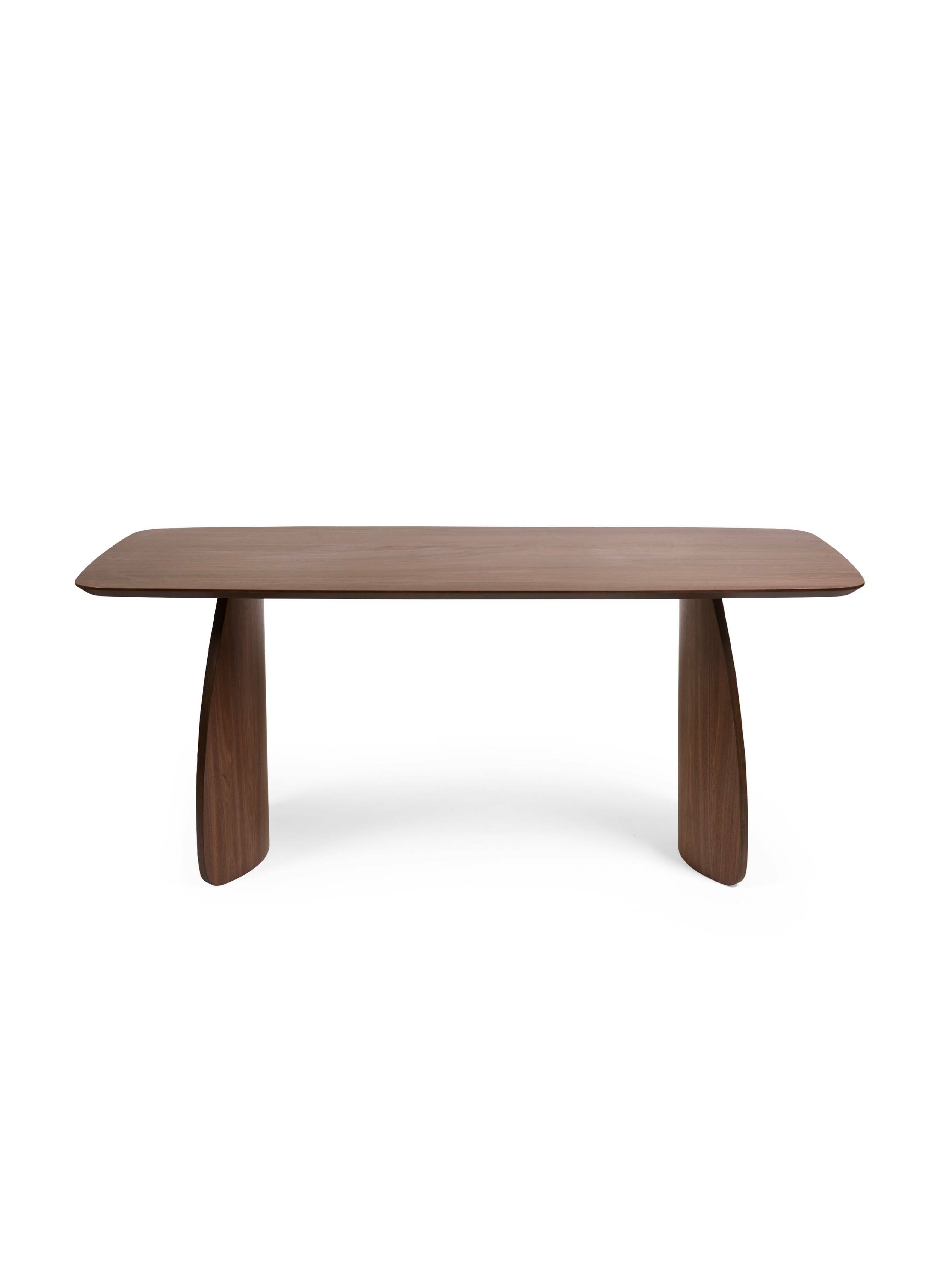 Artemis Curved Leg Walnut Dining Table – Julian Bowen, view 3