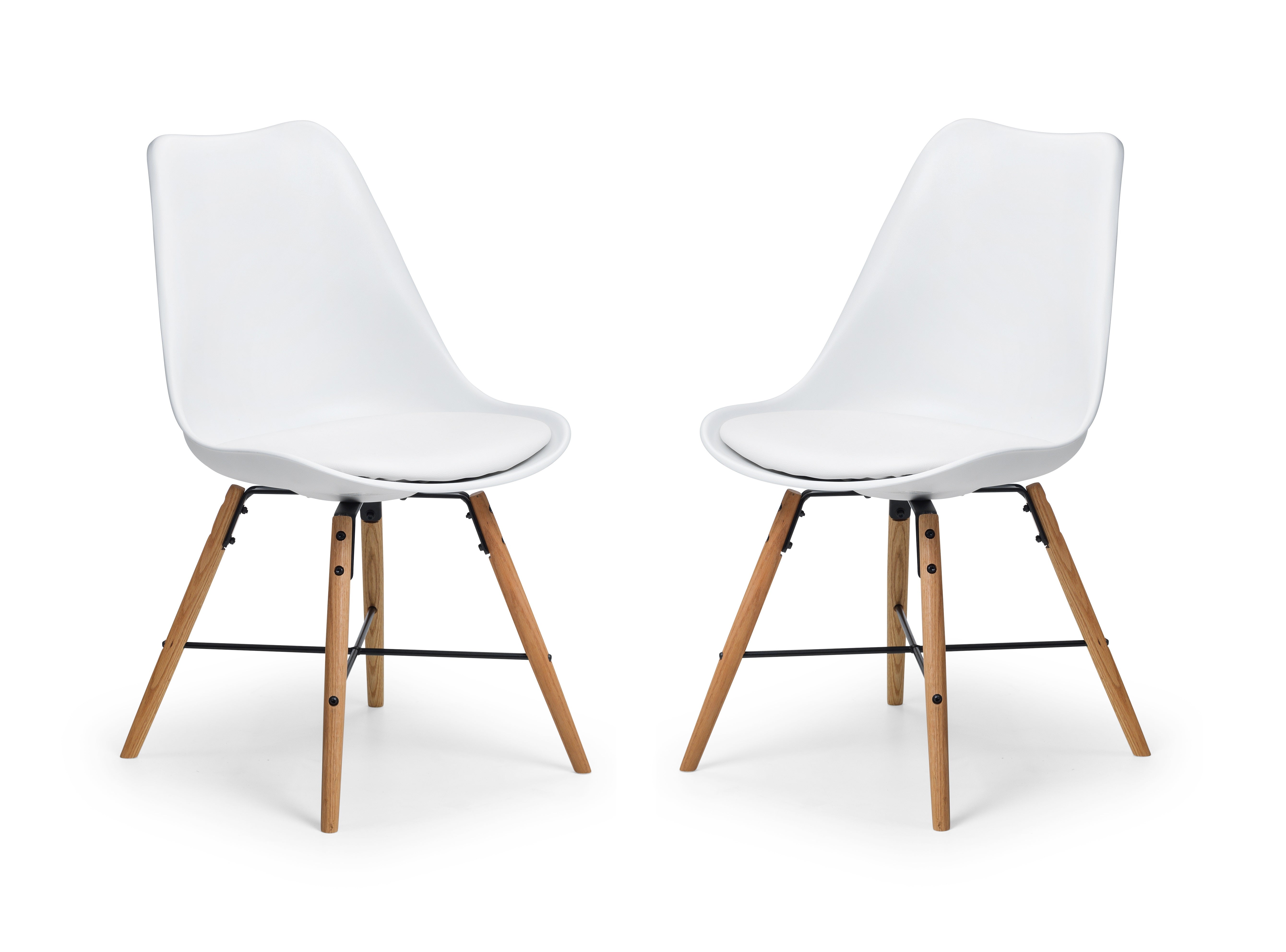 Kari Dining Chairs - White Seat & Oak Legs (Set of 2) – Julian Bowen