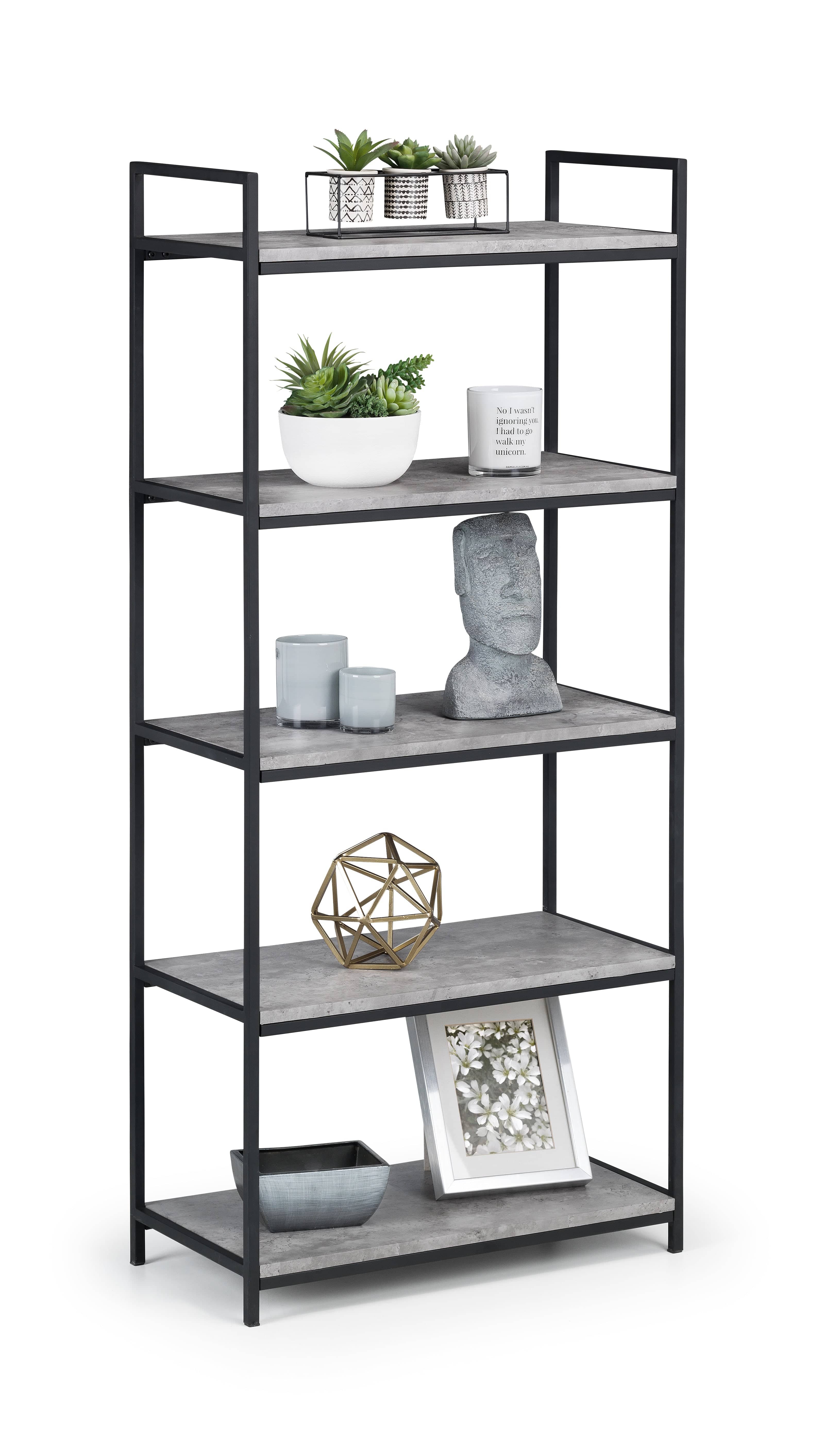 Staten Tall Concrete Bookcase – Julian Bowen, view 3