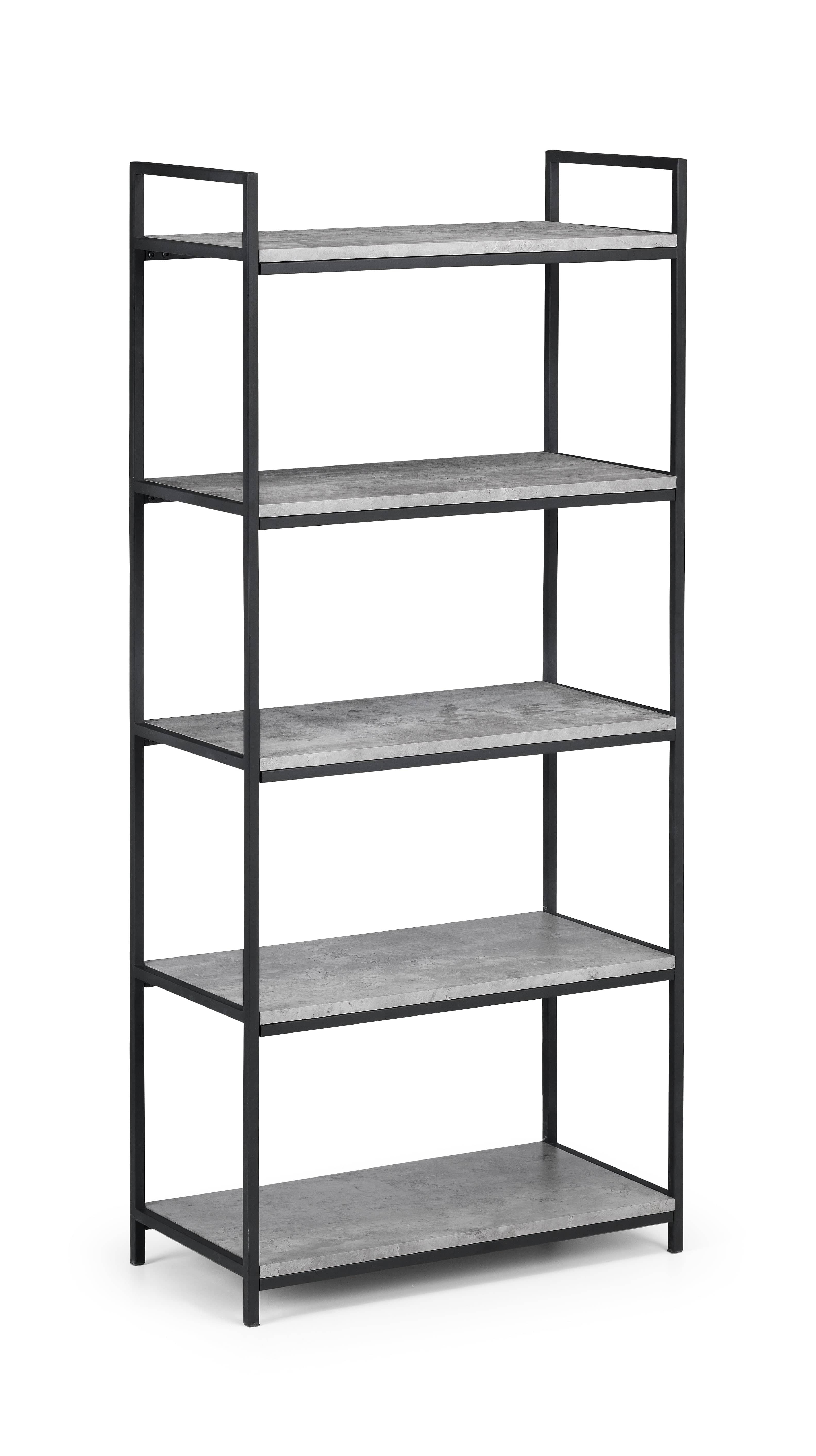 Staten Tall Concrete Bookcase – Julian Bowen