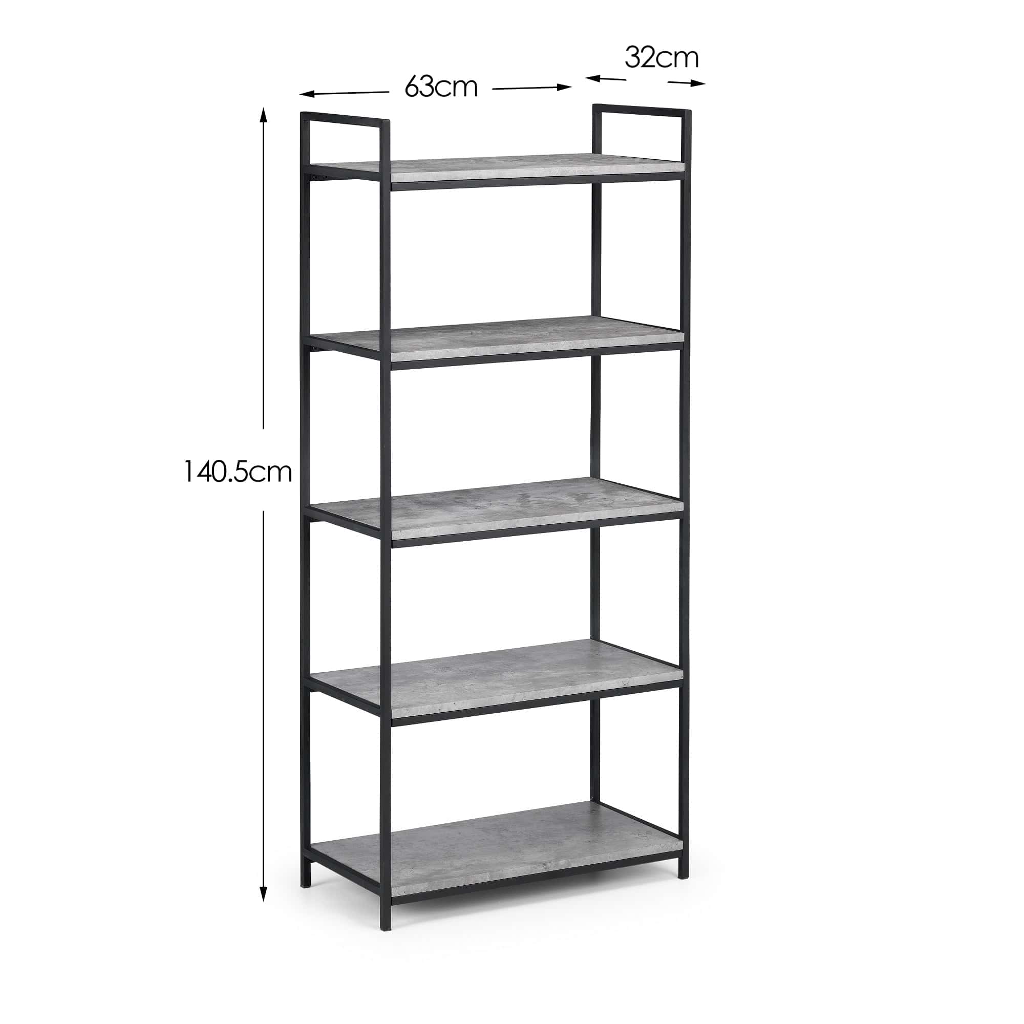 Staten Tall Concrete Bookcase – Julian Bowen, view 6