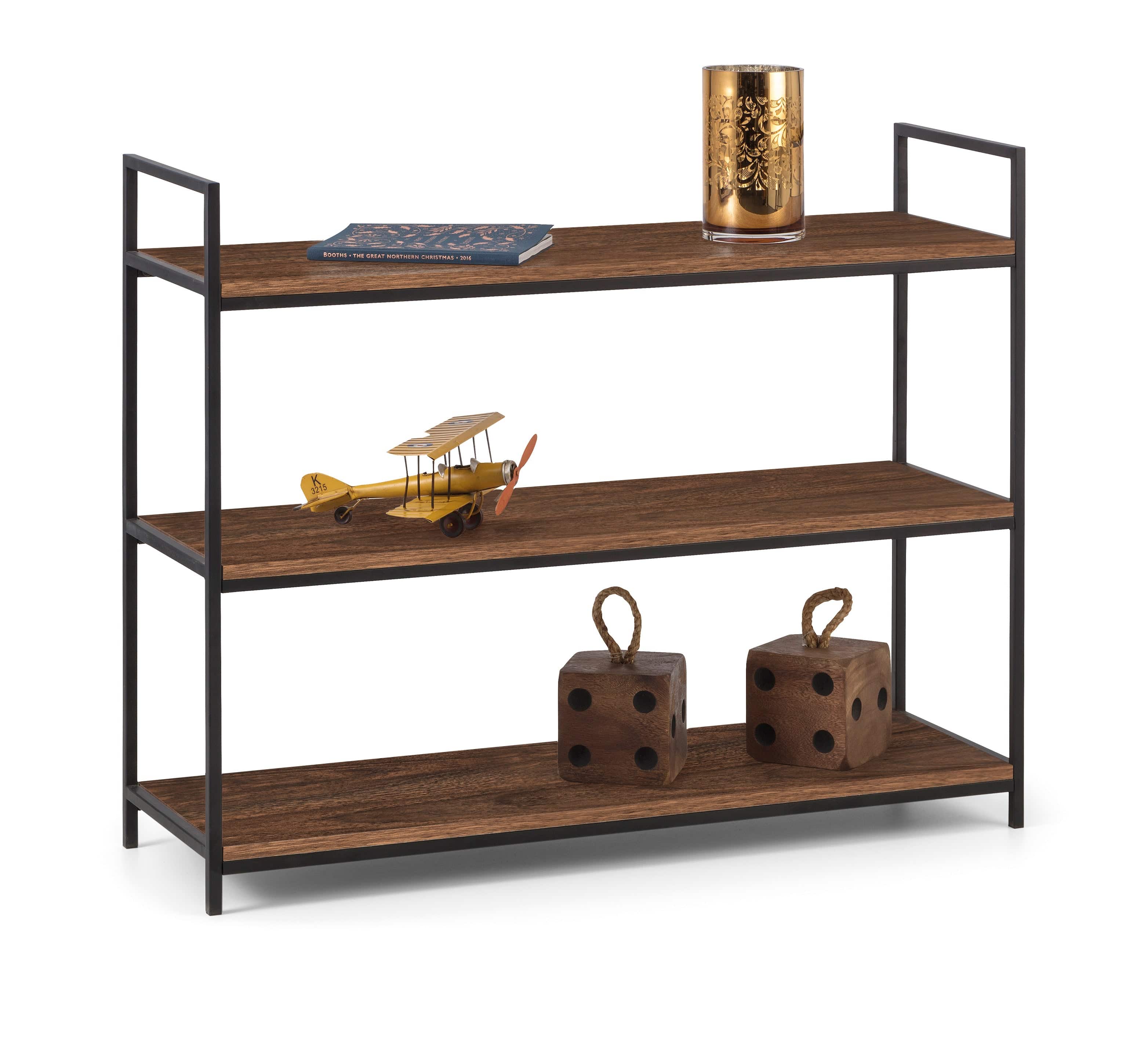 Tribeca Low Bookcase - Walnut – Julian Bowen, view 2