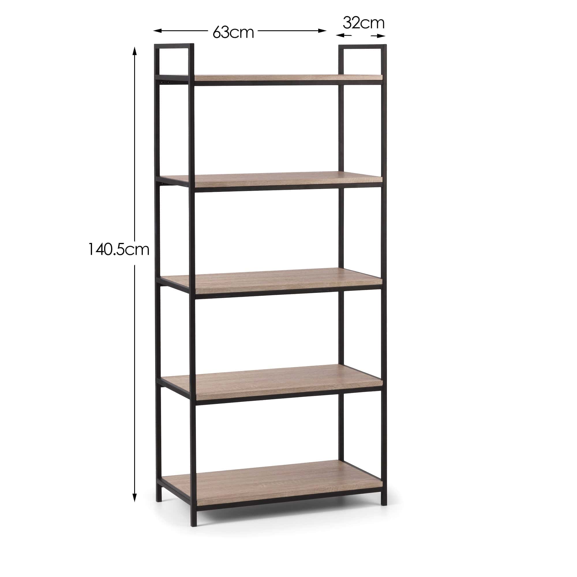 Tribeca Tall Bookcase - Sonoma Oak – Julian Bowen, view 3