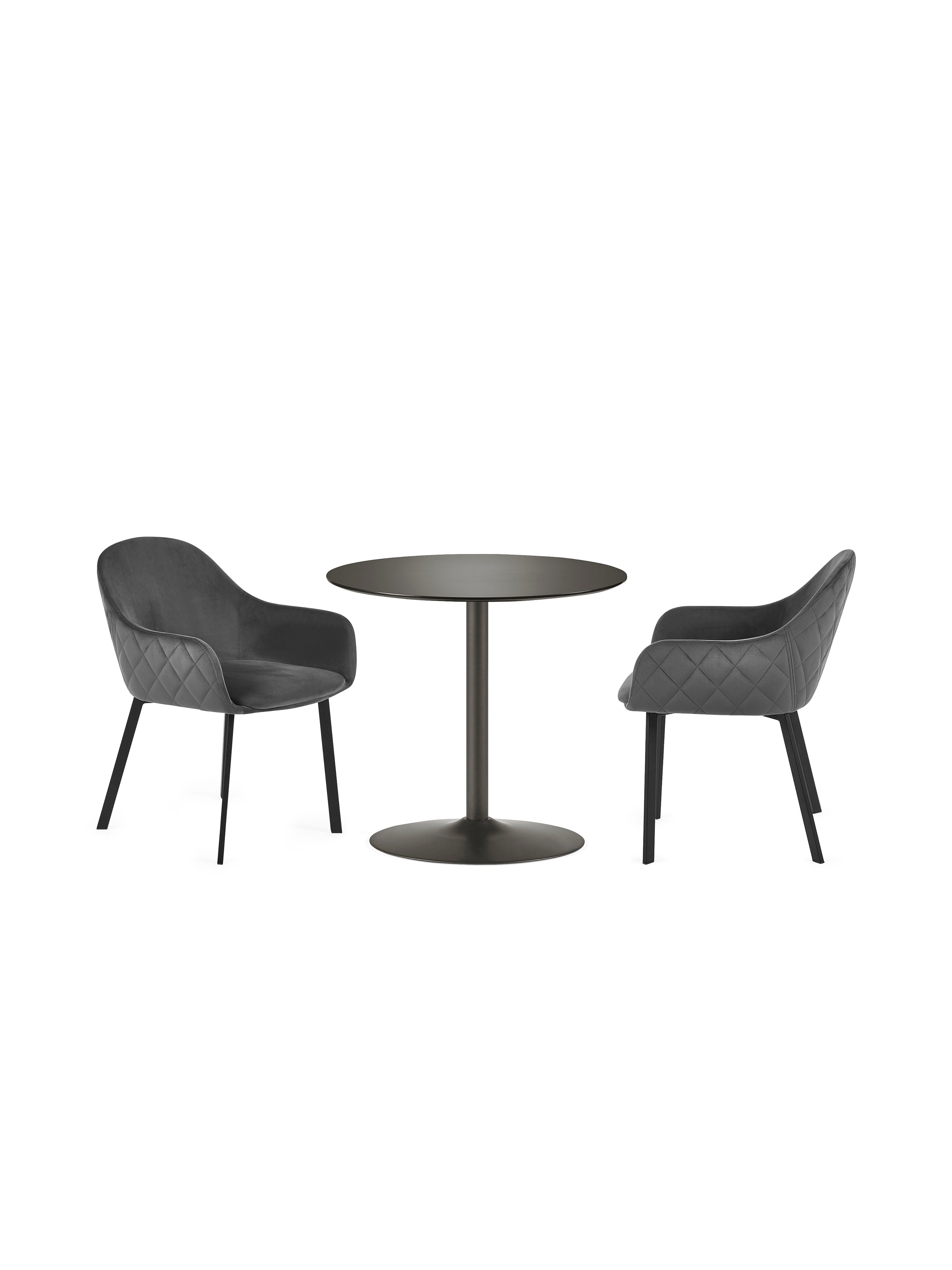 Lima Grey Velvet Dining Chairs (Set of 2) – Julian Bowen, view 10