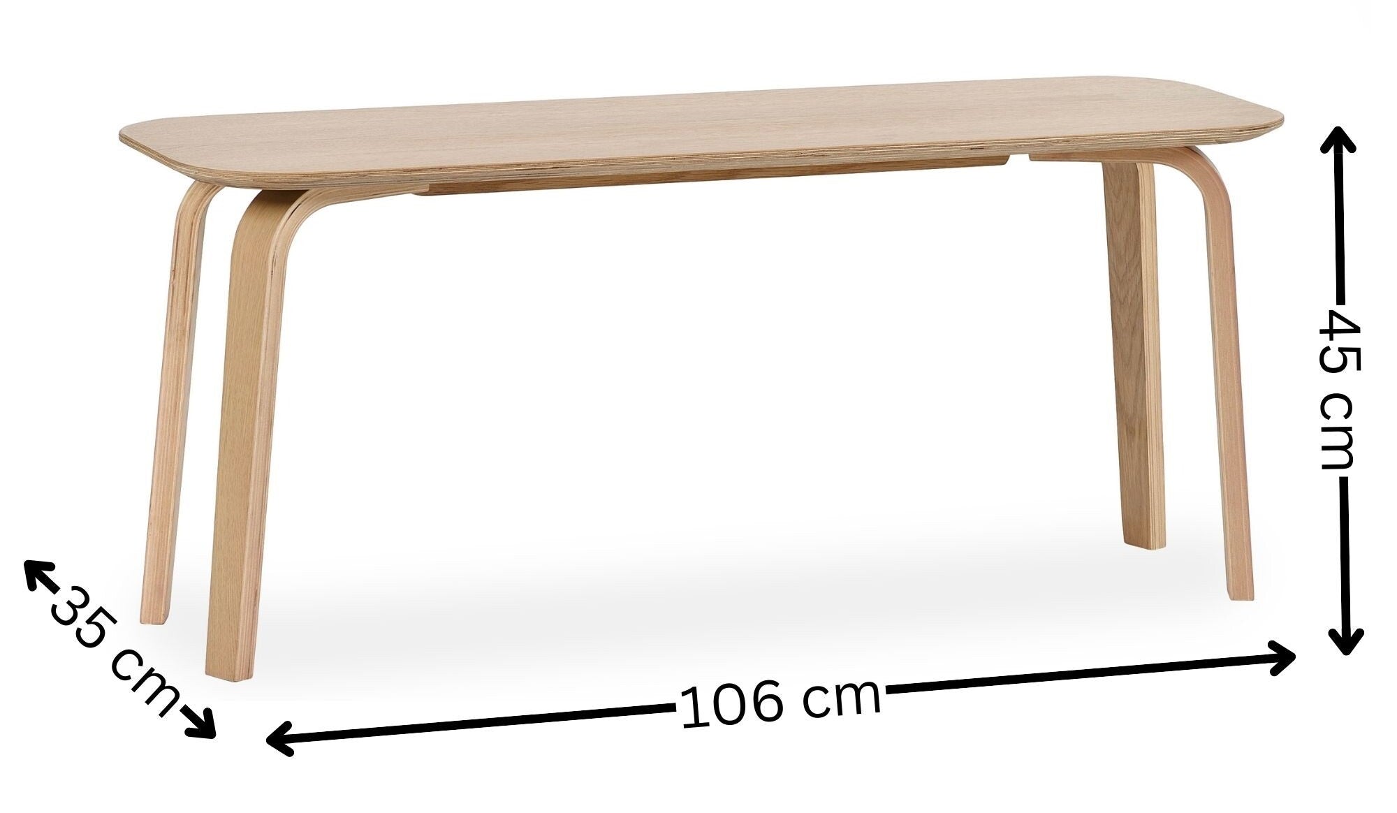 Kaito Oak Curved Leg Bench – Julian Bowen, view 8
