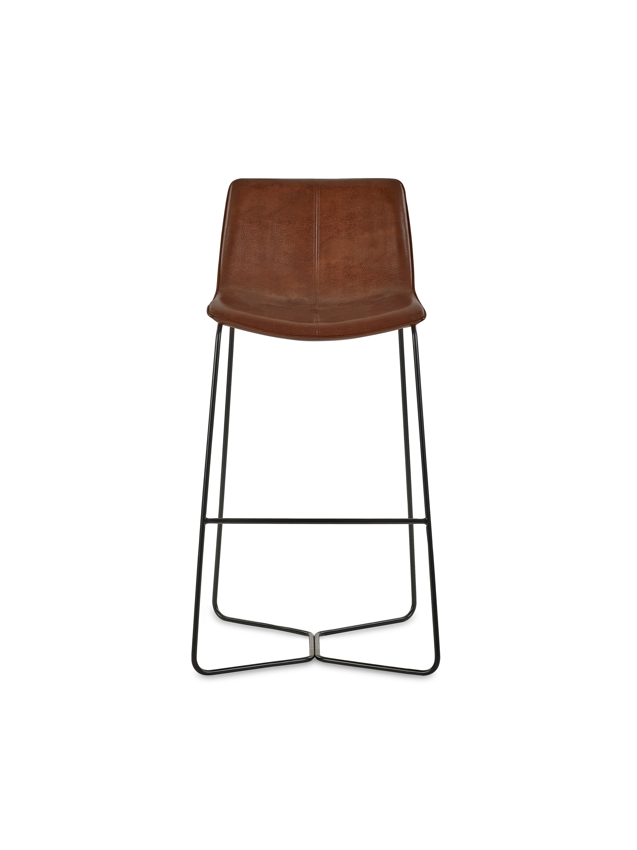 Joren Tan Brown PU Leather Bar Stools (Set of 2) – Julian Bowen, view 3