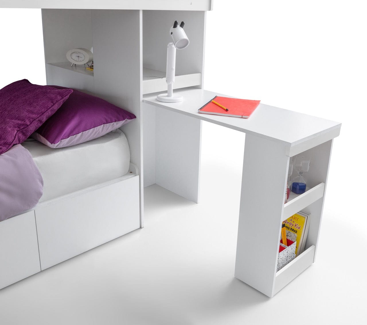 Julian Bowen Bunk Bed Single 90cm 3ft Eclipse Bunk Bed - White Bed Kings