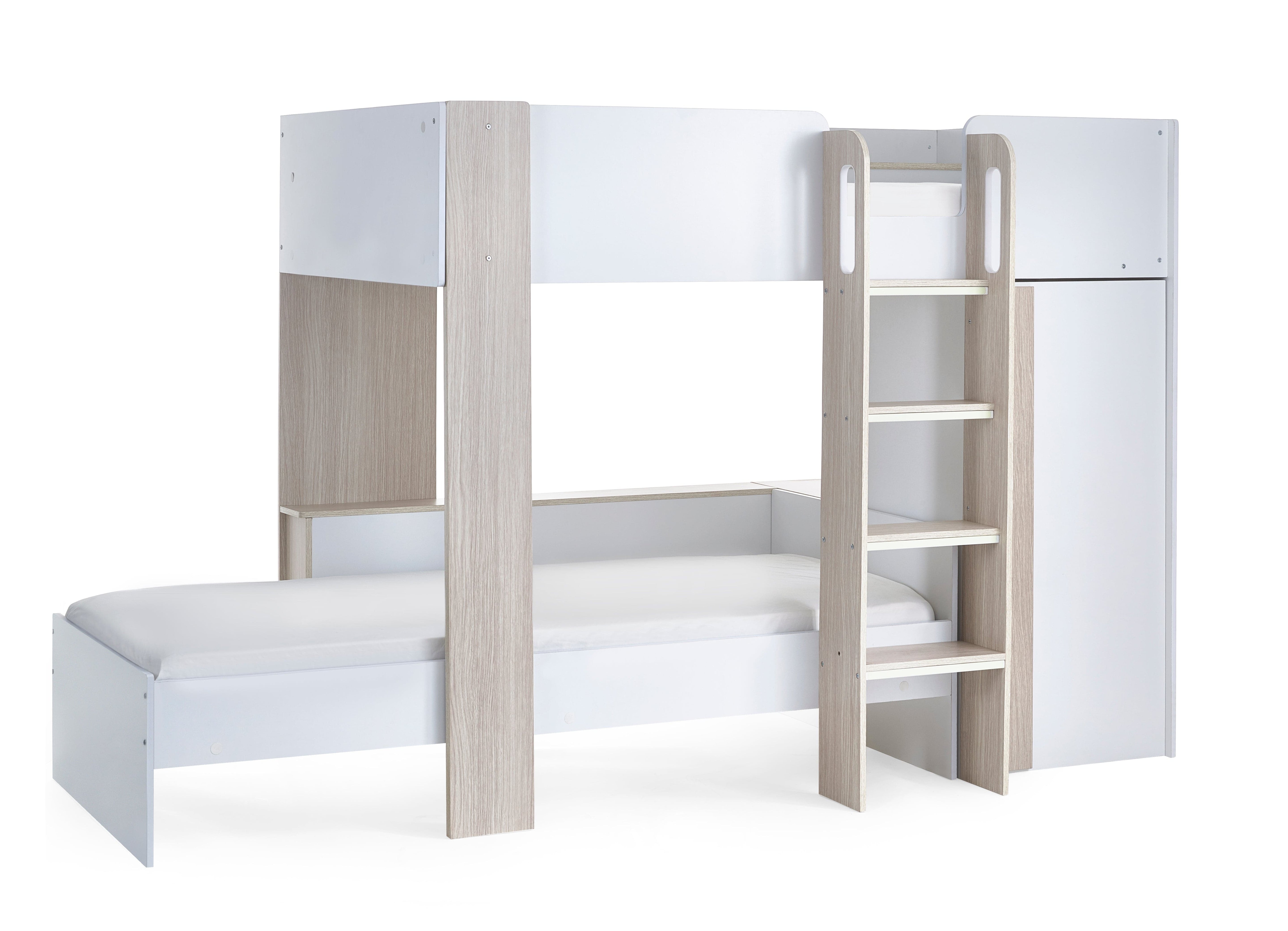Horizon Bunk Bed - Pale Wood And White – Julian Bowen, view 2