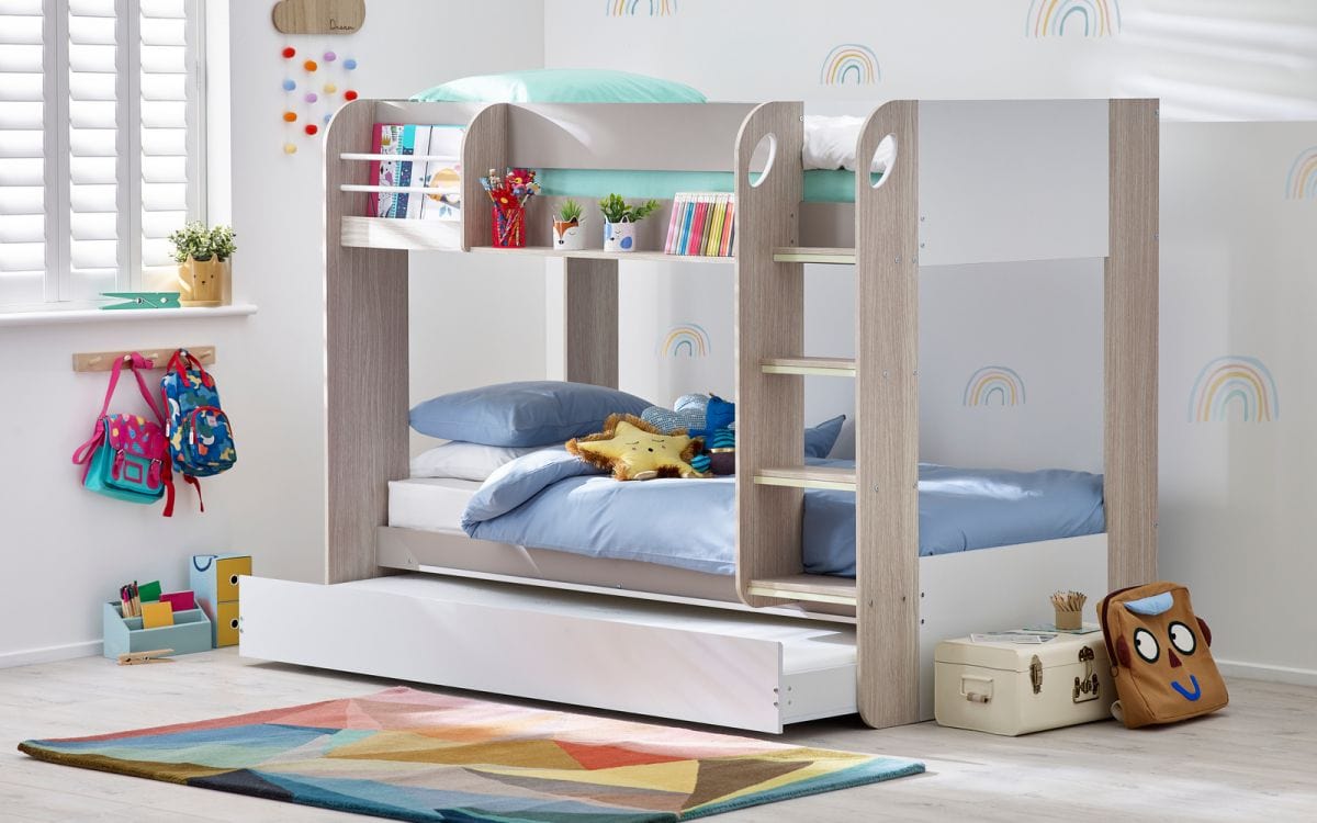 Mars Bunk & Underbed Bunk Bed Taupe – Julian Bowen, view 2