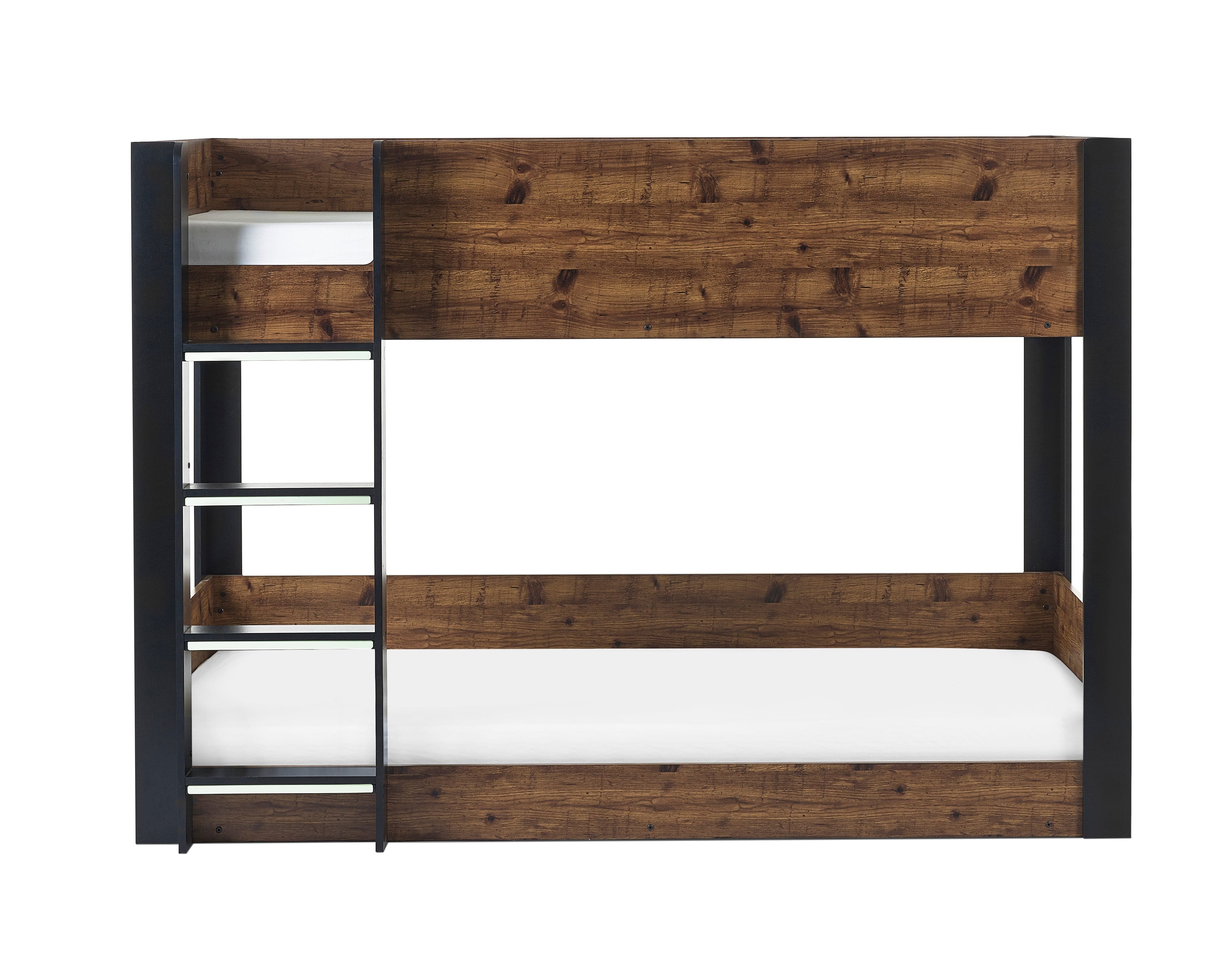 Solomon Bunk Bed - Rustic And Black – Julian Bowen, view 2