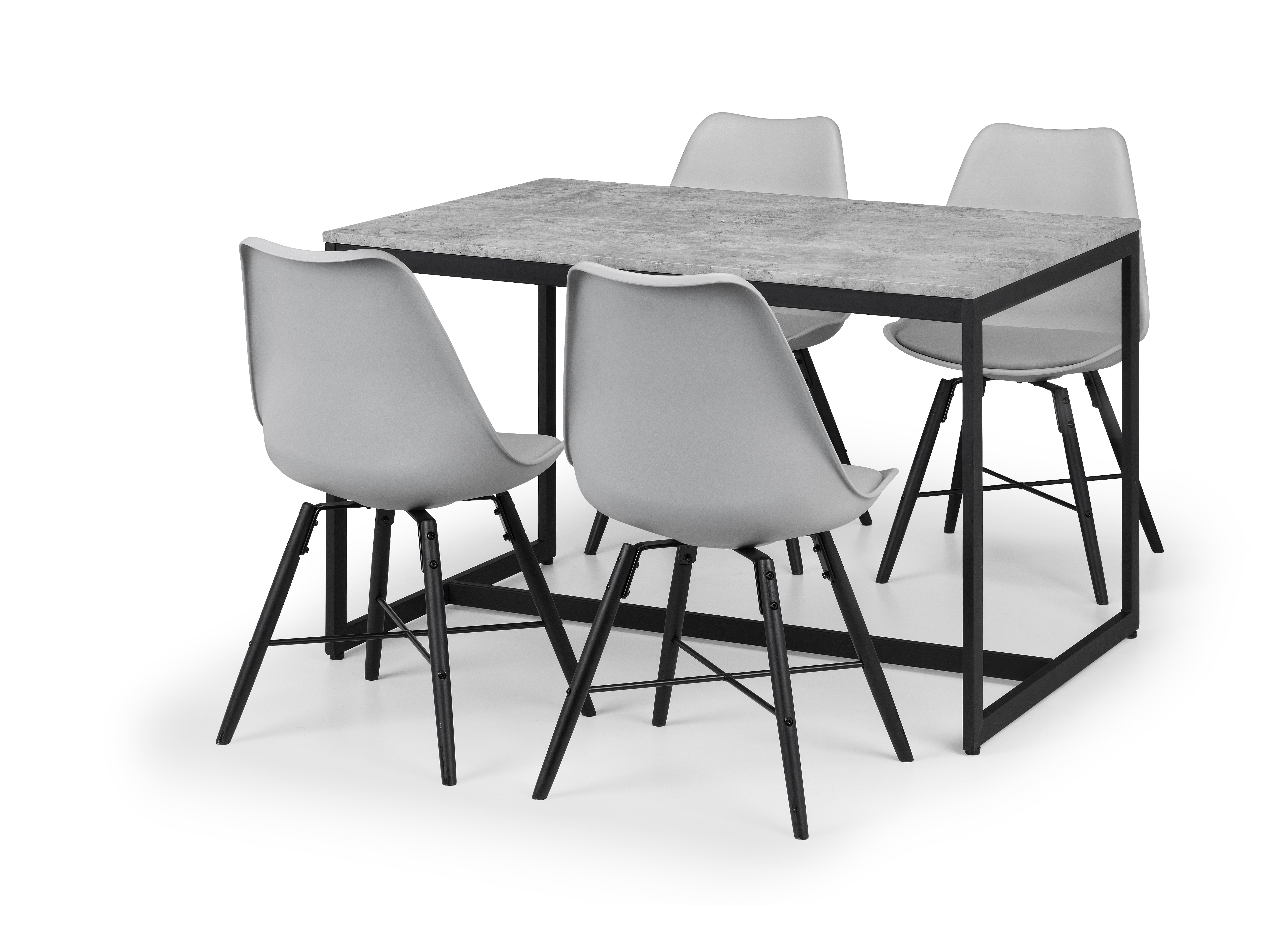 Kari Dining Chairs - Grey Seat & Black Legs (Set Of 2) – Julian Bowen, view 2
