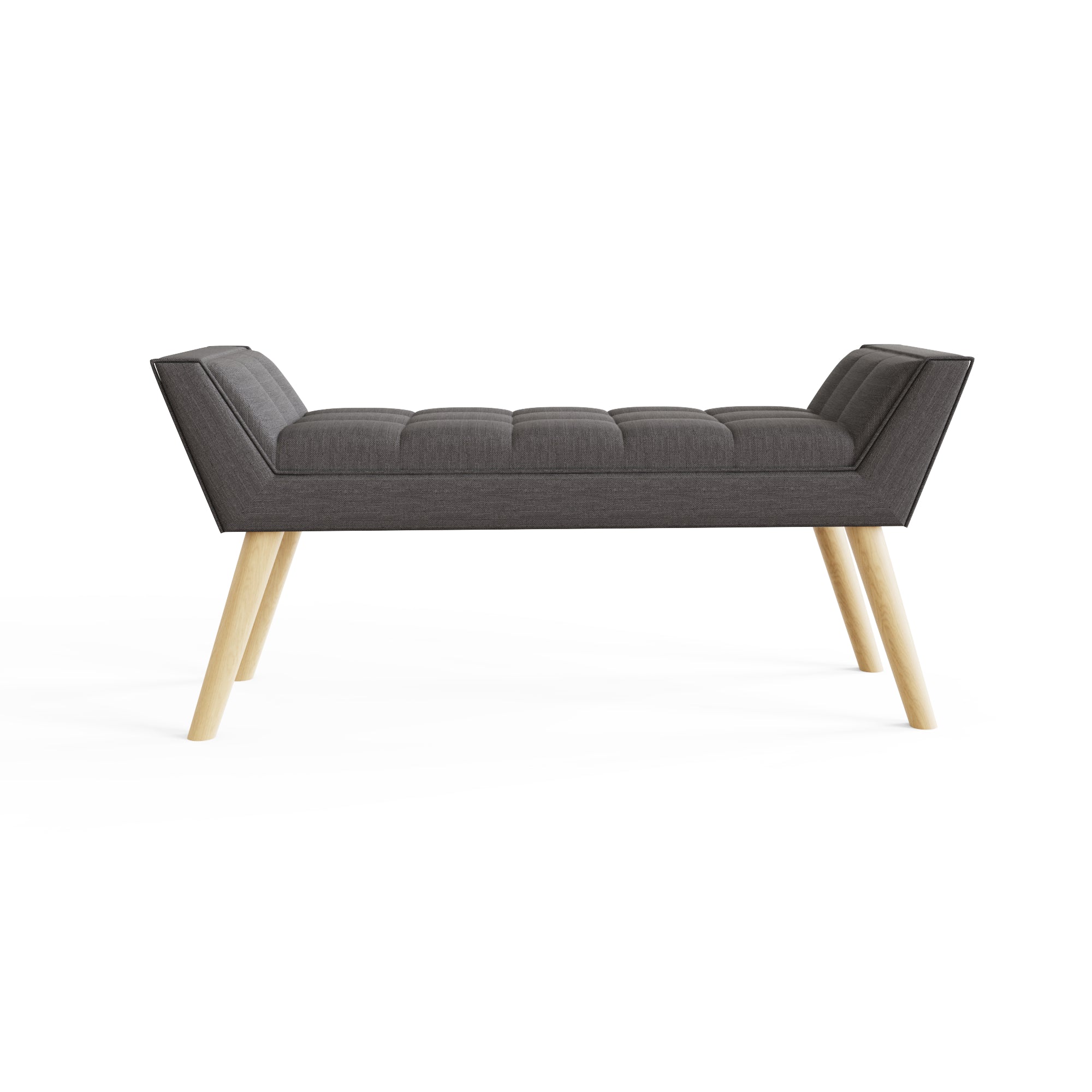 Milan Upholstered Bench Dark Grey Hopsack – GFW, view 5