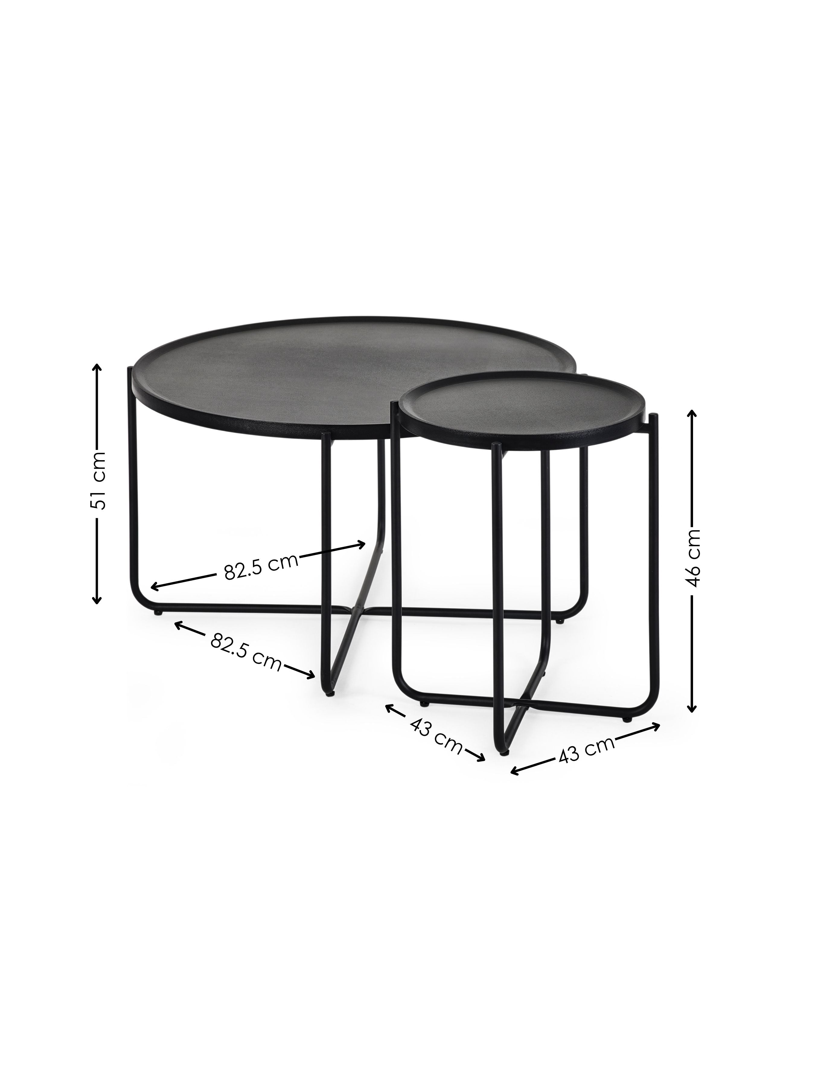Sagrada Round Black Coffee and Lamp Table Set – Julian Bowen, view 5