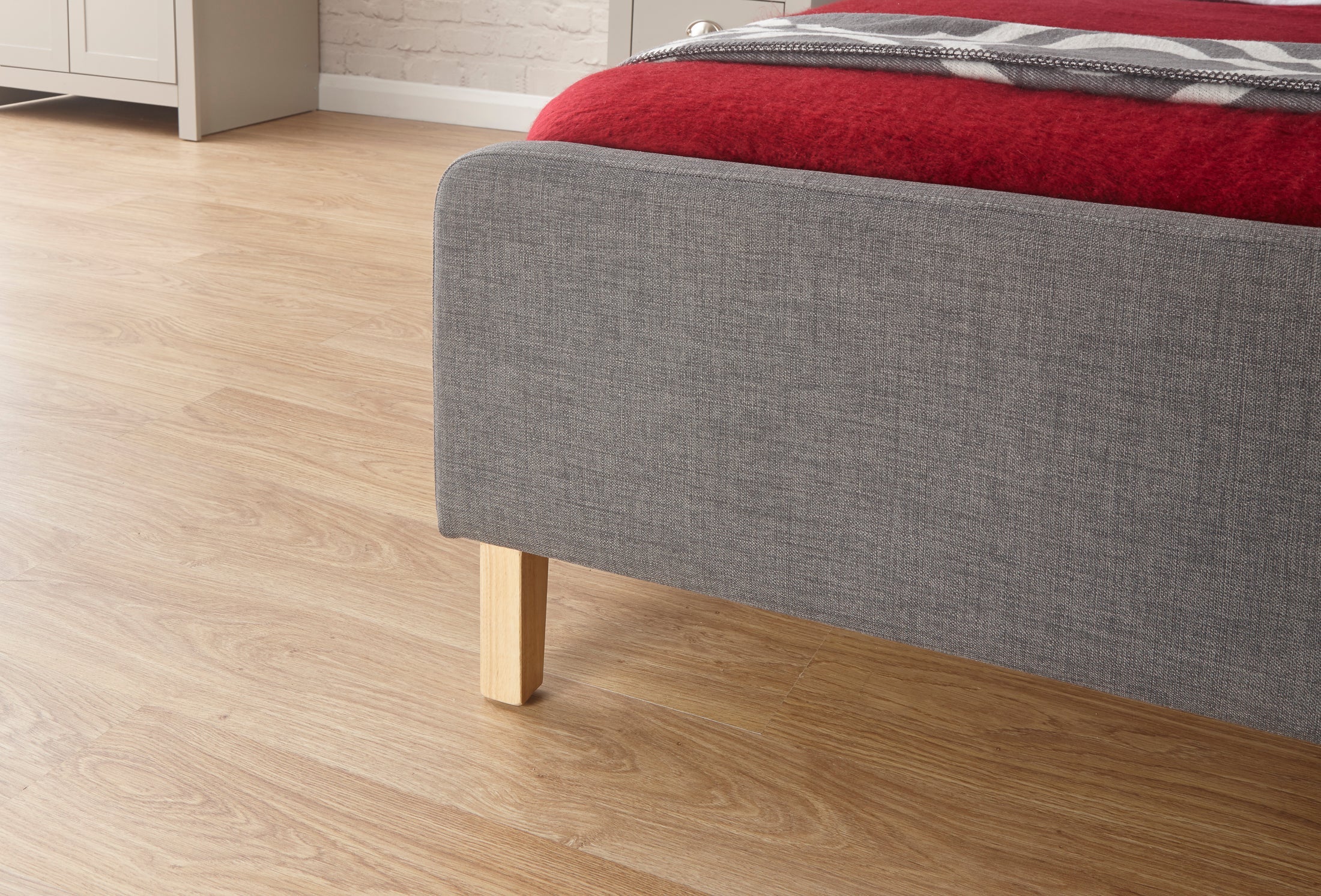 Ashbourne Fabric Upholstered Bed Grey – GFW, view 3