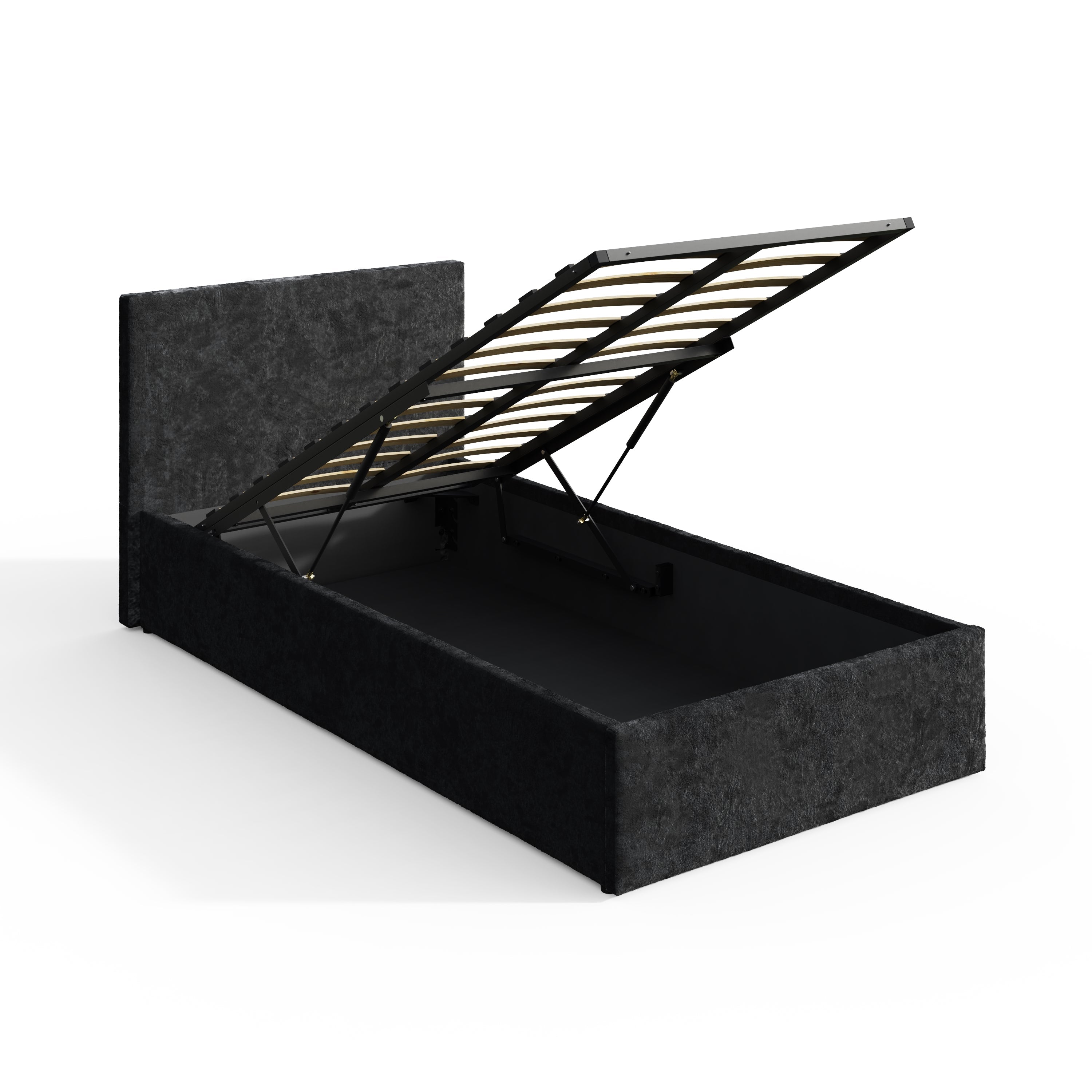 End Lift Ottoman 150cm – Black Crushed Velvet