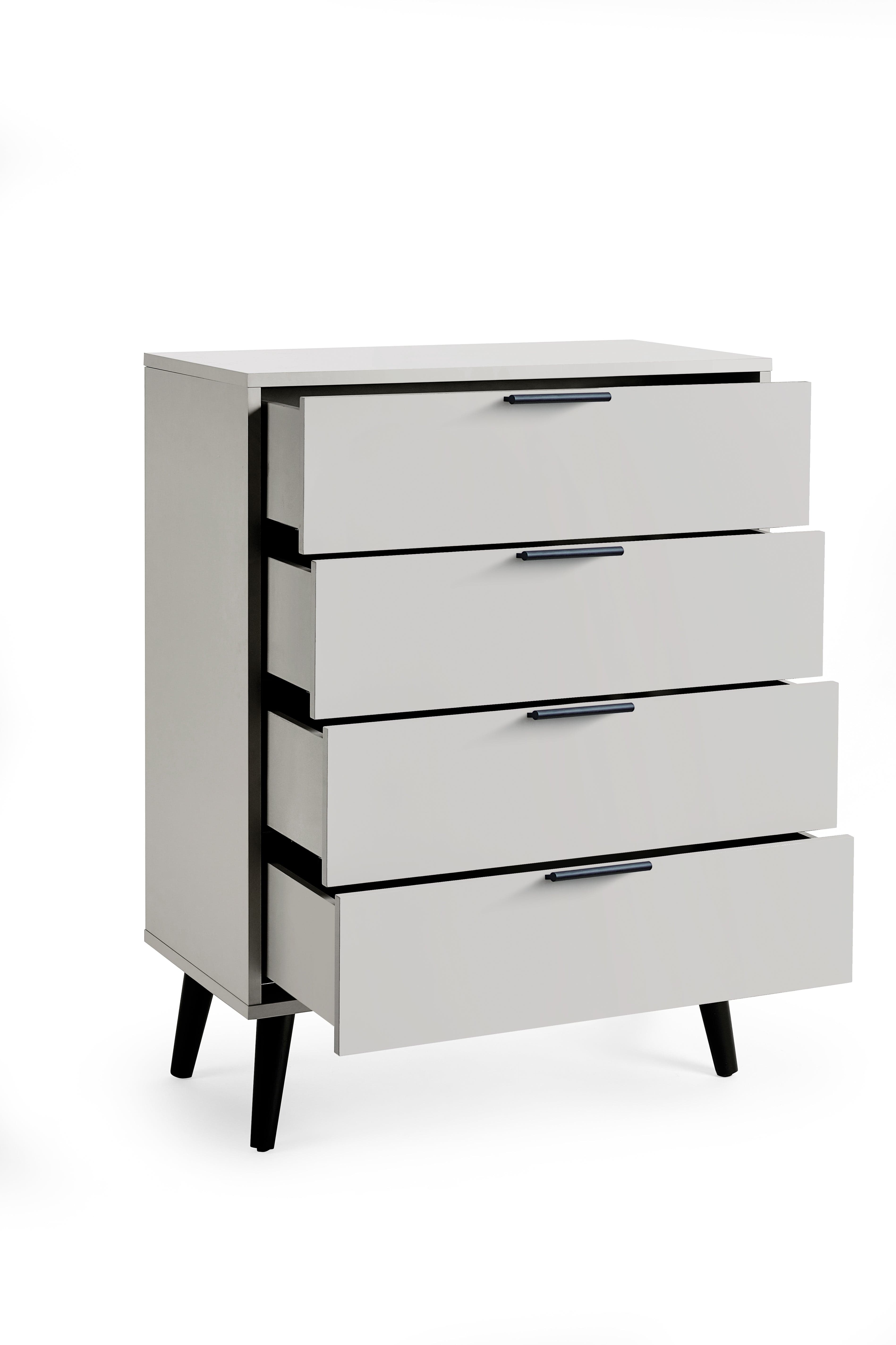Alba 4 Drawer Wide Chest - Silk Grey – Julian Bowen, view 2
