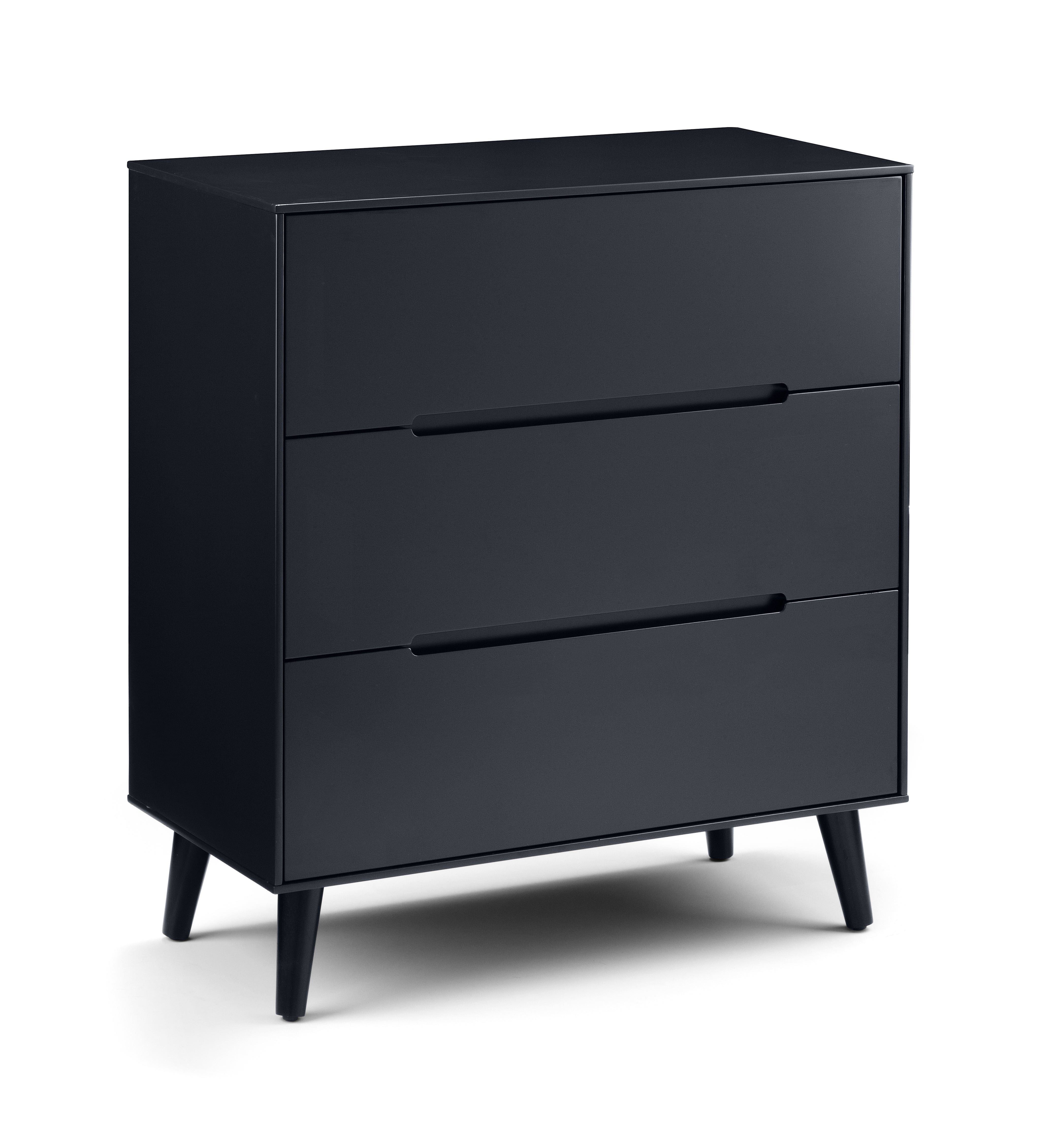 Alicia 3 Drawer Chest - Anthracite – Julian Bowen