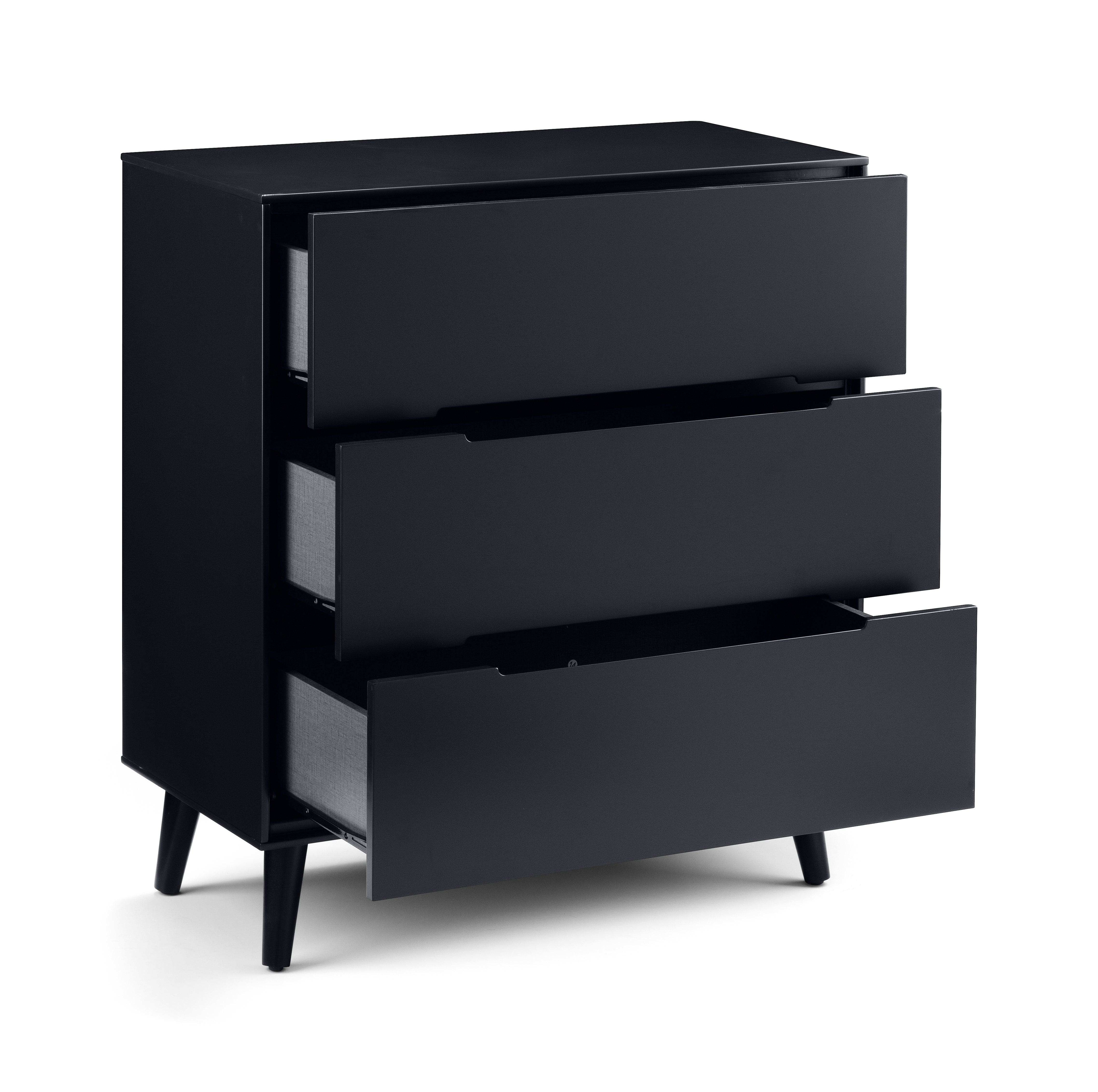 Alicia 3 Drawer Chest - Anthracite – Julian Bowen, view 2