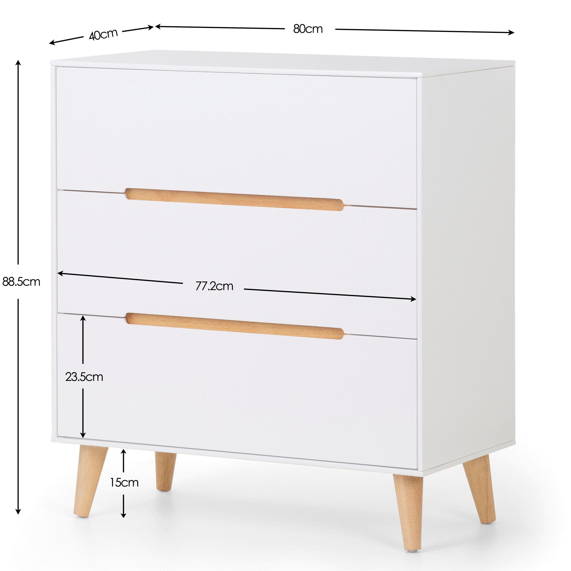 Alicia 3 Drawer Chest – Julian Bowen, view 3