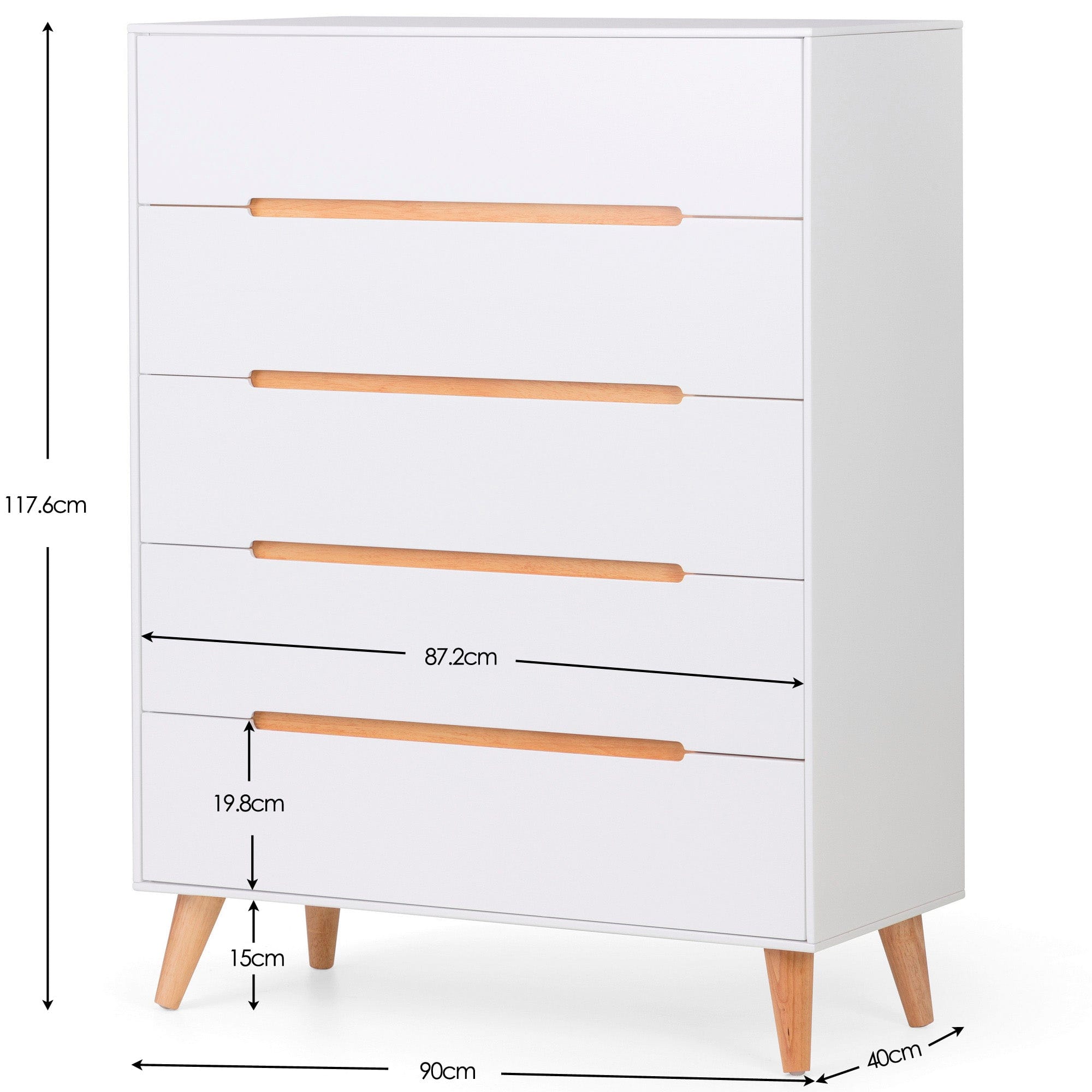 Alicia 5 Drawer Chest – Julian Bowen, view 3