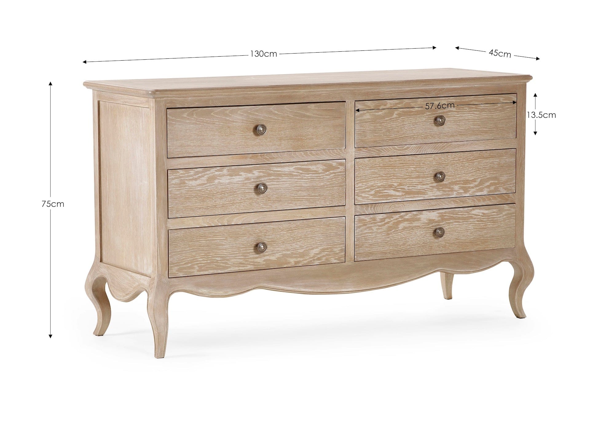 Camille 6 Drawer Wide Chest – Julian Bowen, view 7
