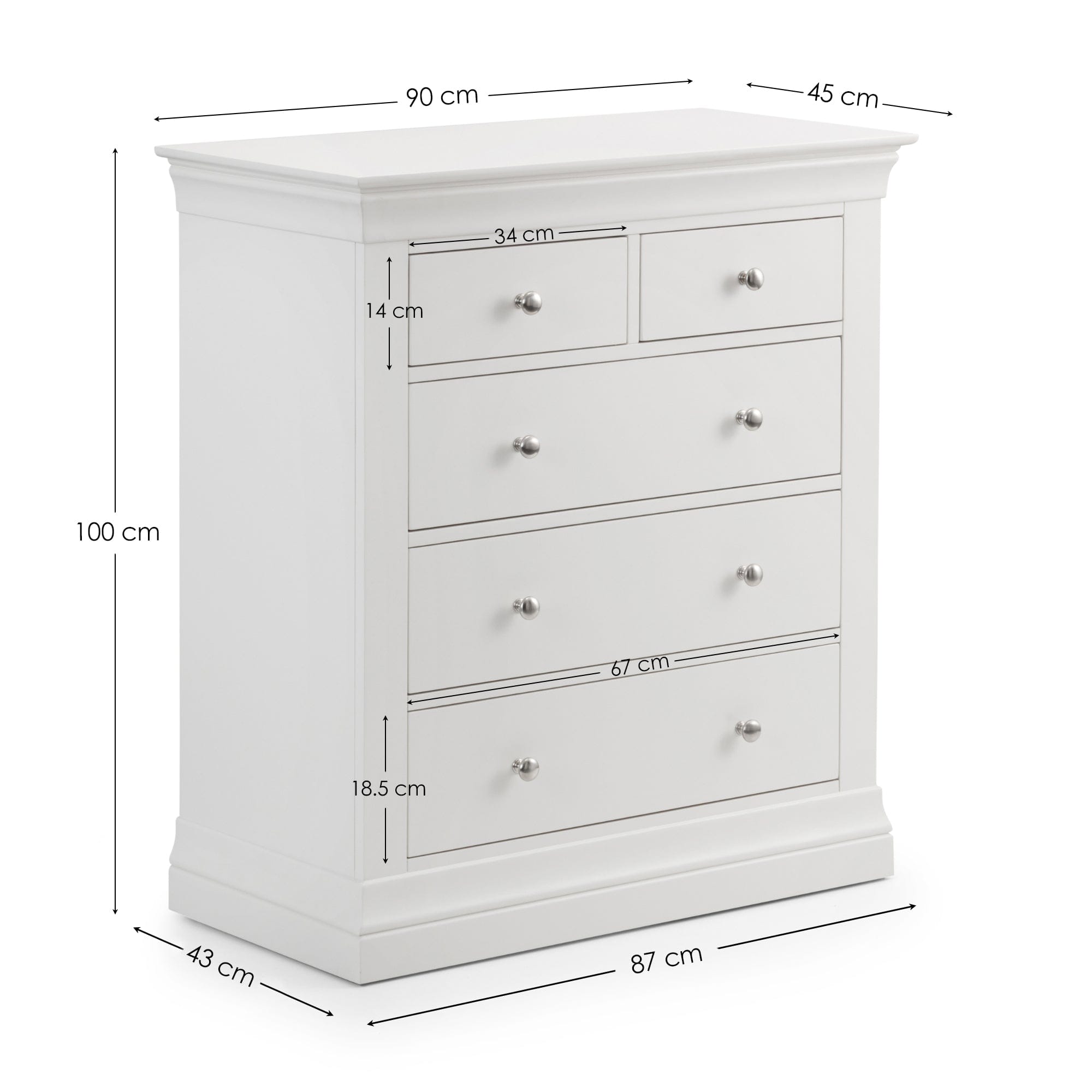 Clermont 3+2 Drawer Chest – Julian Bowen, view 5