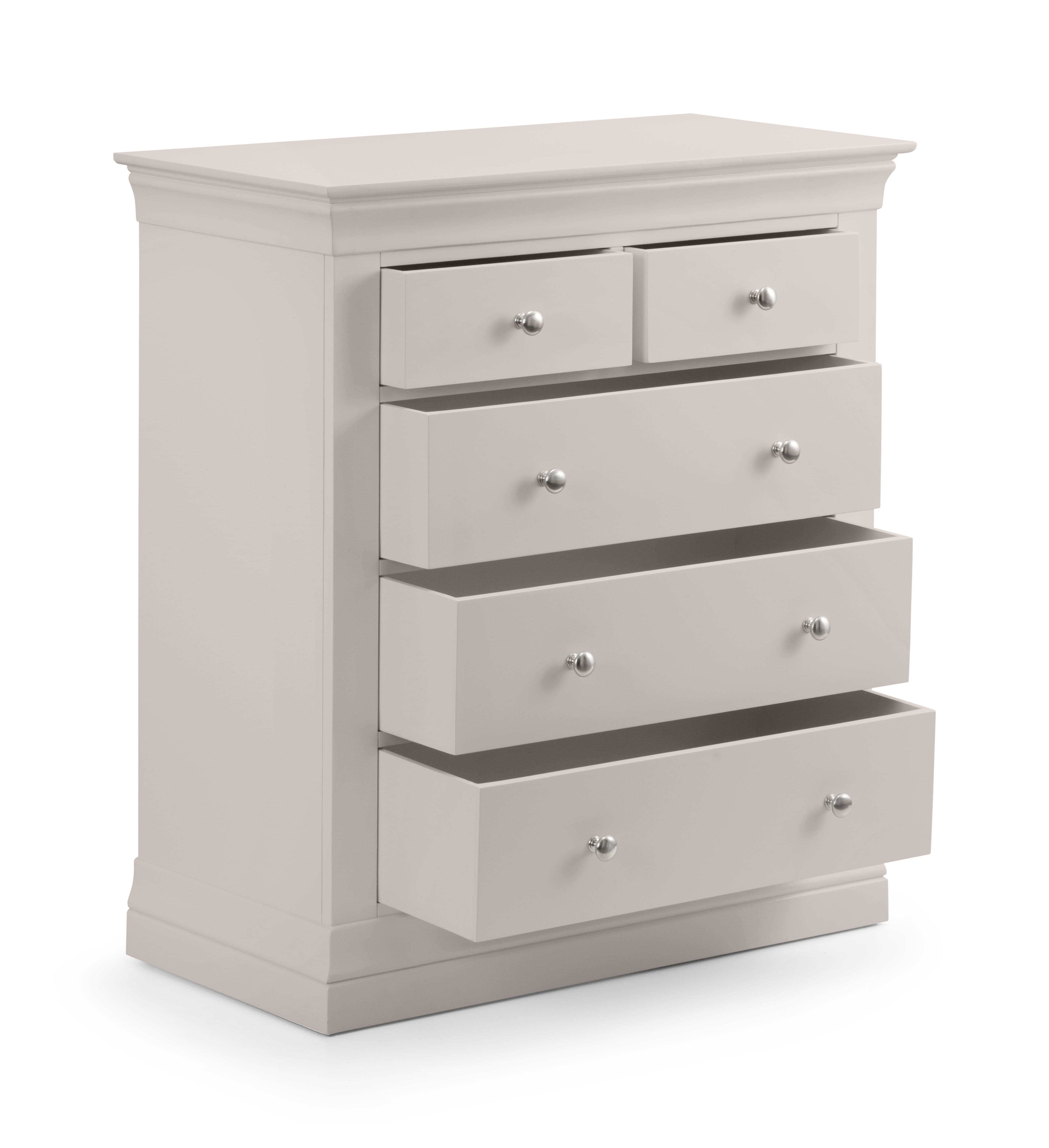 Clermont 3+2 Drawer Chest - Light Grey – Julian Bowen, view 3