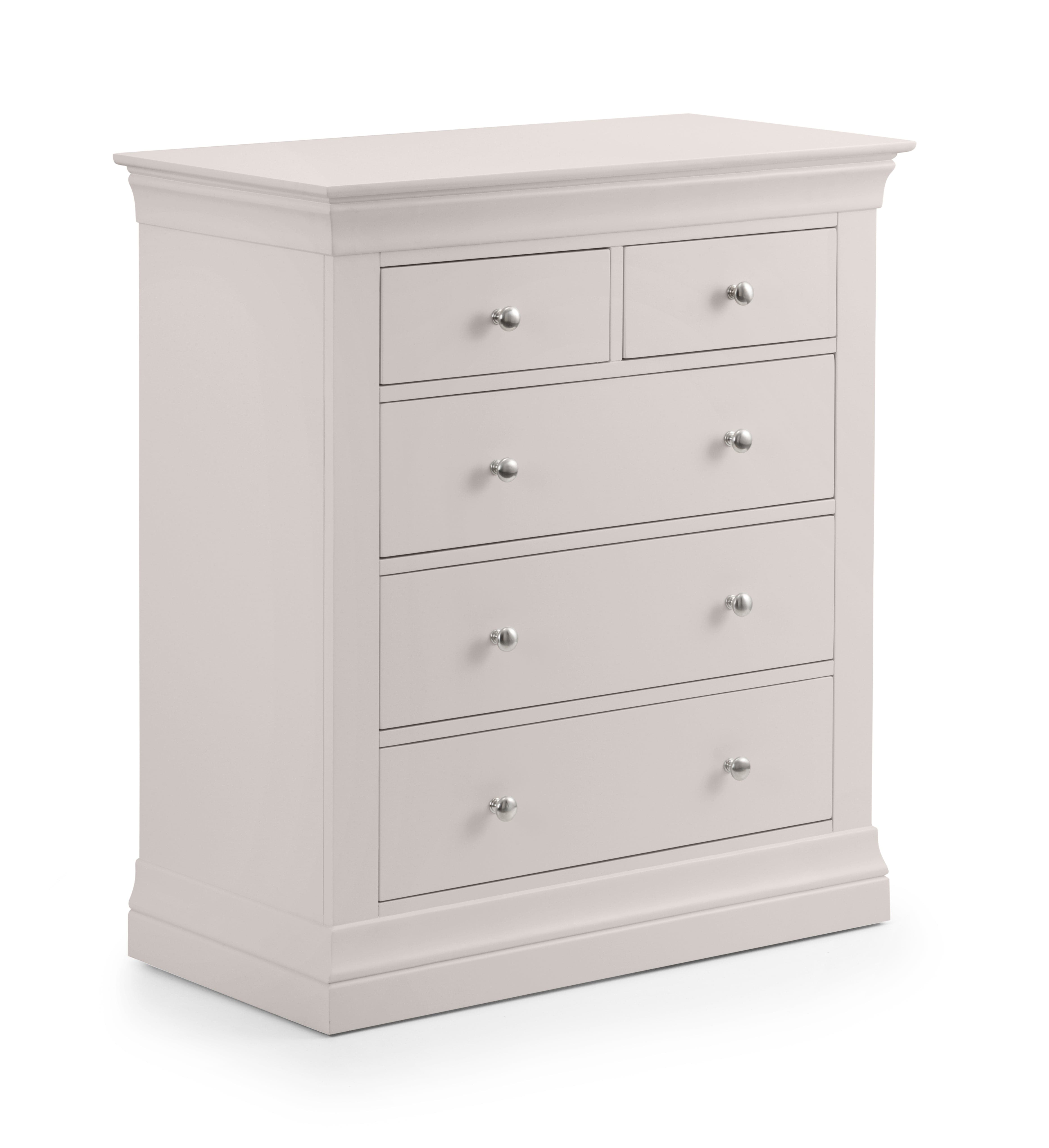 Clermont 3+2 Drawer Chest - Light Grey – Julian Bowen