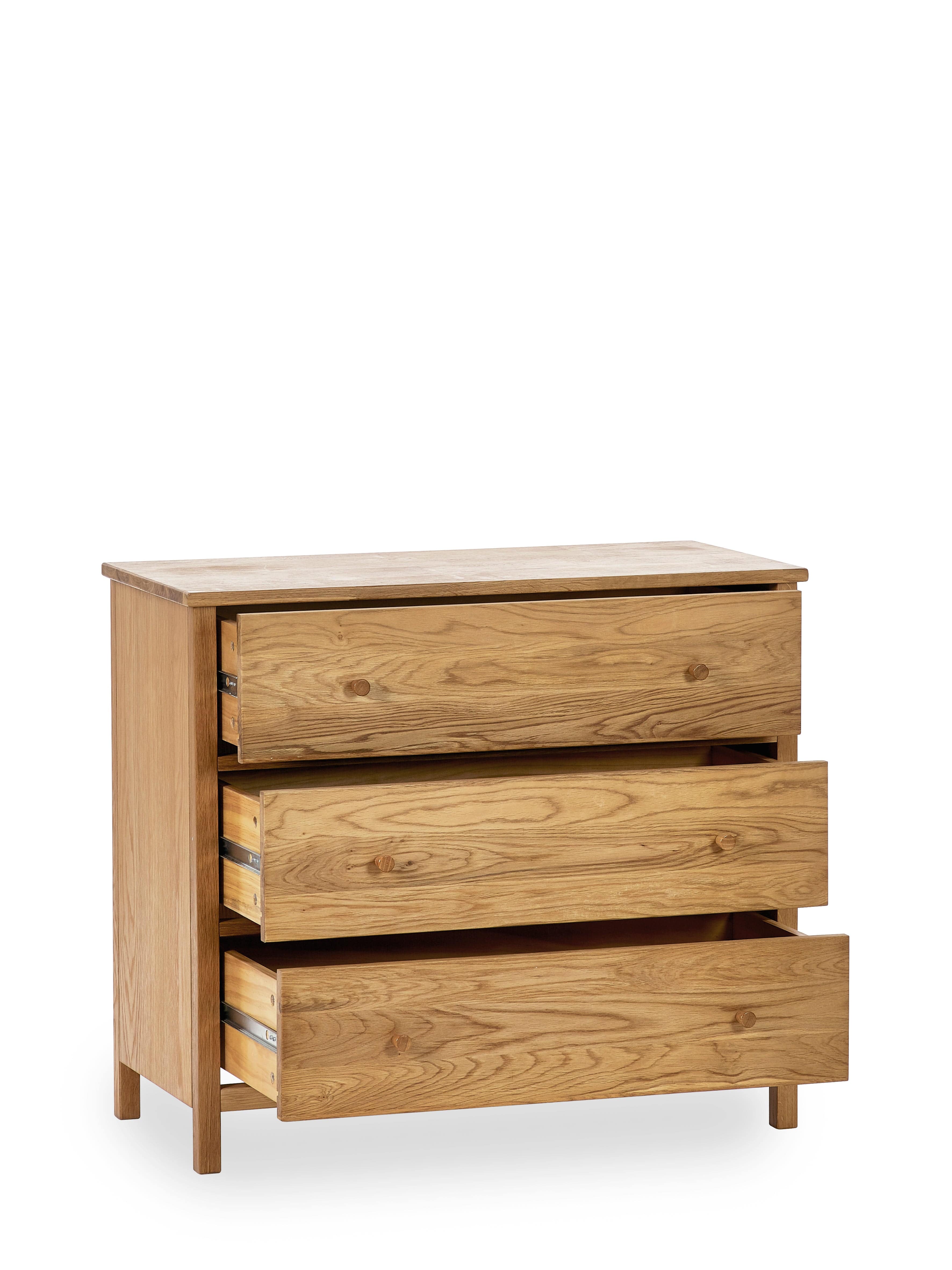 Coxmoor 3 Drawer Chest - Oak – Julian Bowen, view 5