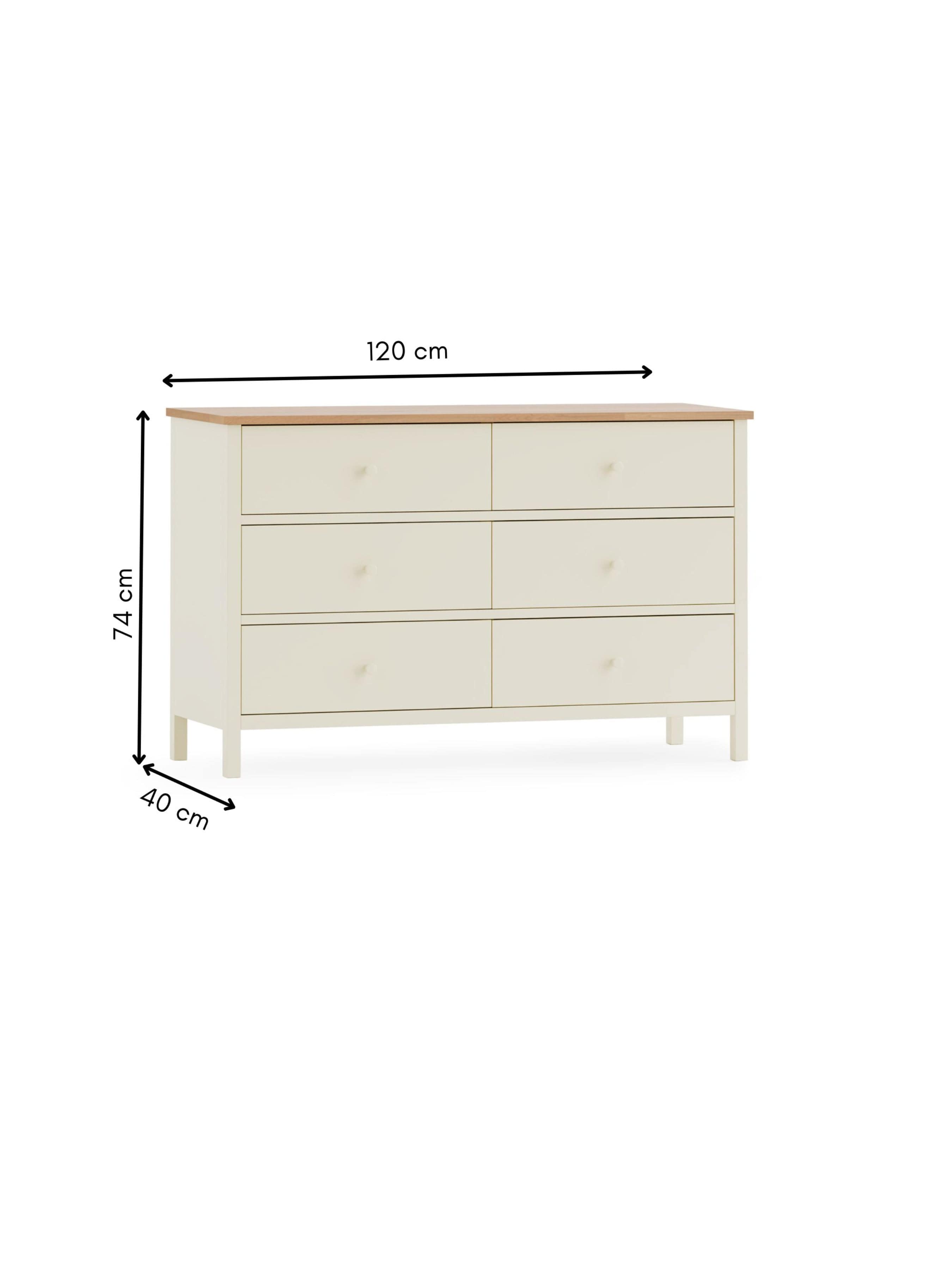 Coxmoor 6 Drawer Chest - Ivory and Oak – Julian Bowen, view 8