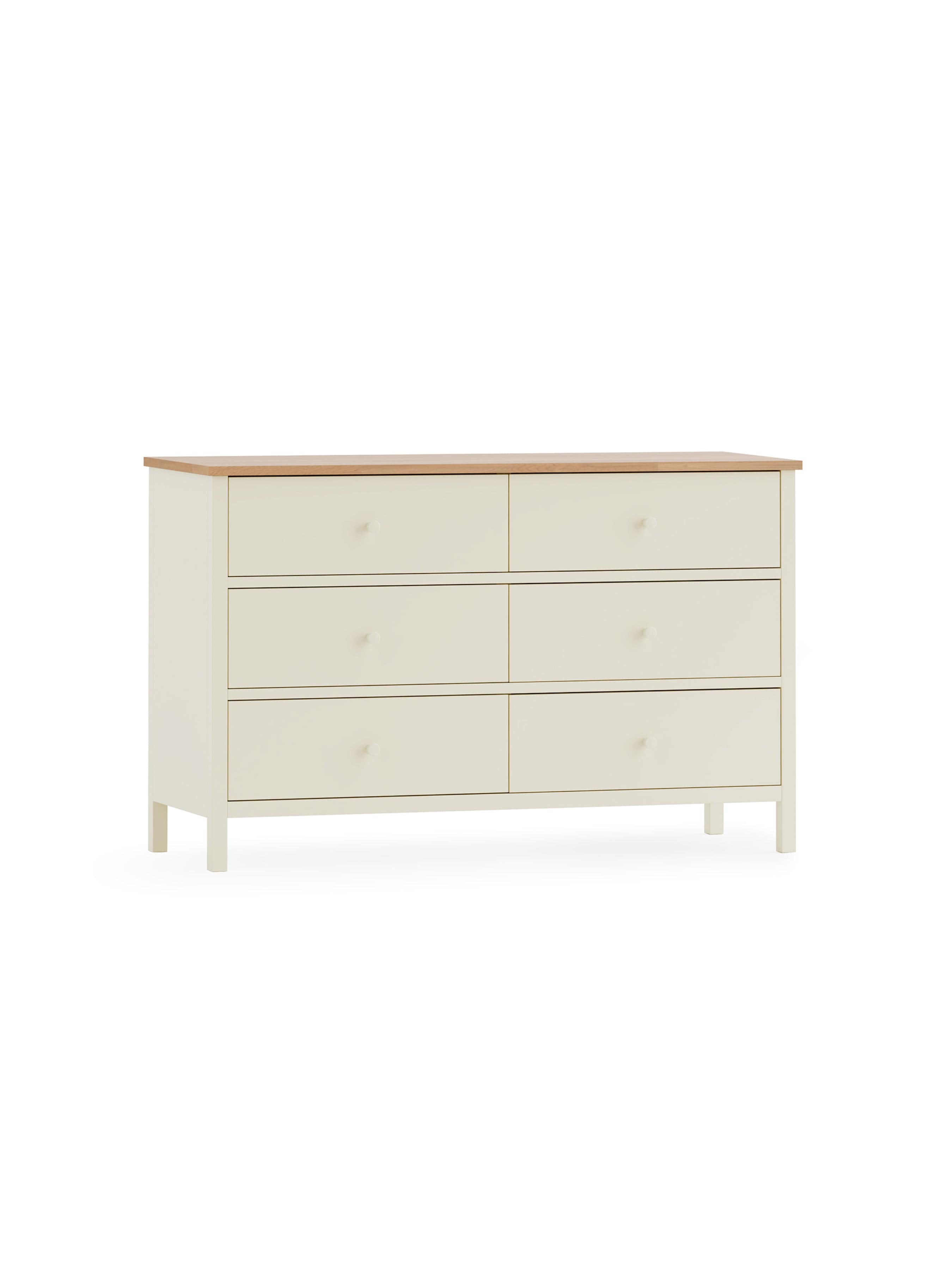 Coxmoor 6 Drawer Chest - Ivory and Oak – Julian Bowen