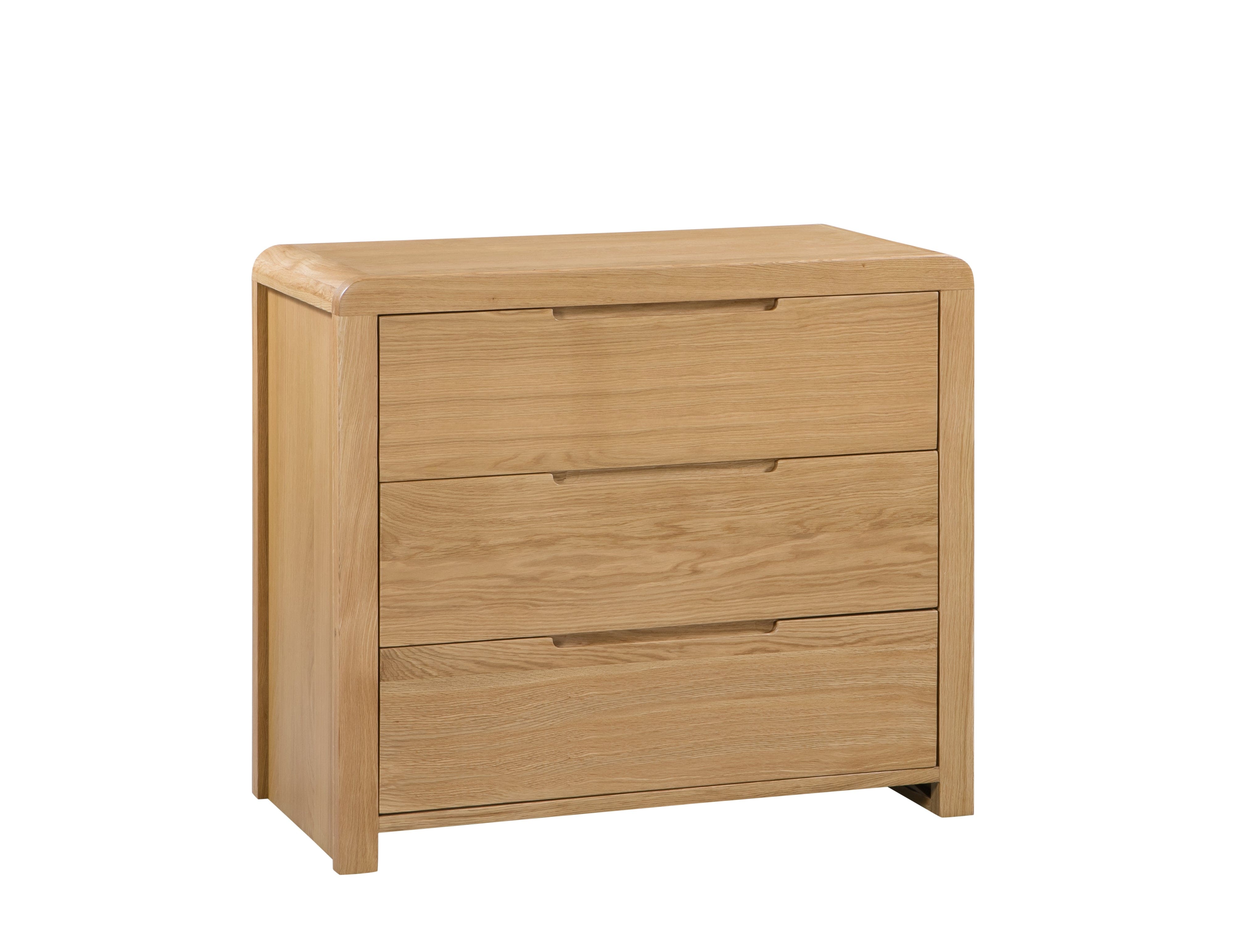 Curve Oak 3 Drawer Chest – Julian Bowen