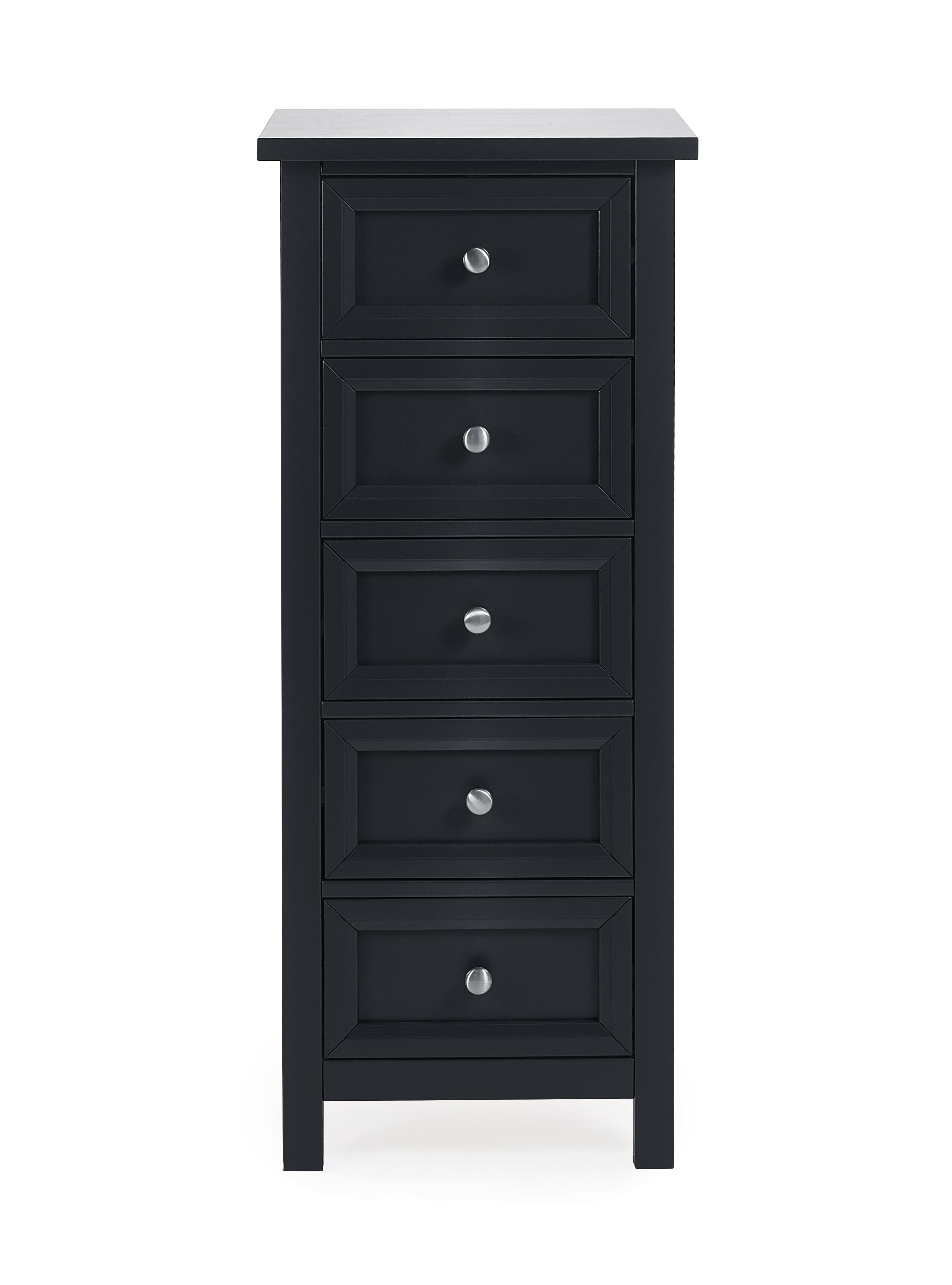 Maine 5 Drawer Tall Chest - Anthracite – Julian Bowen, view 3