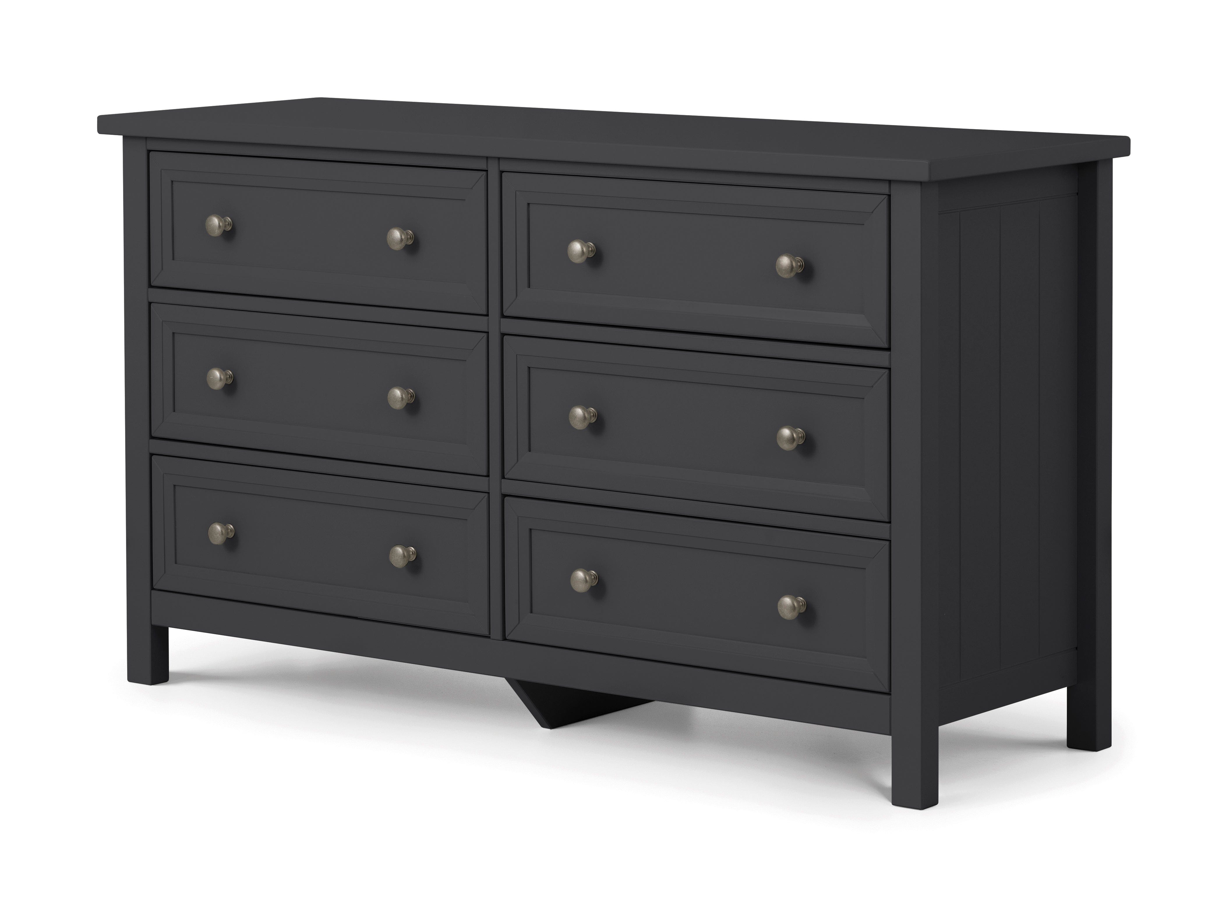 Maine 6 Drawer Wide Chest - Anthracite – Julian Bowen