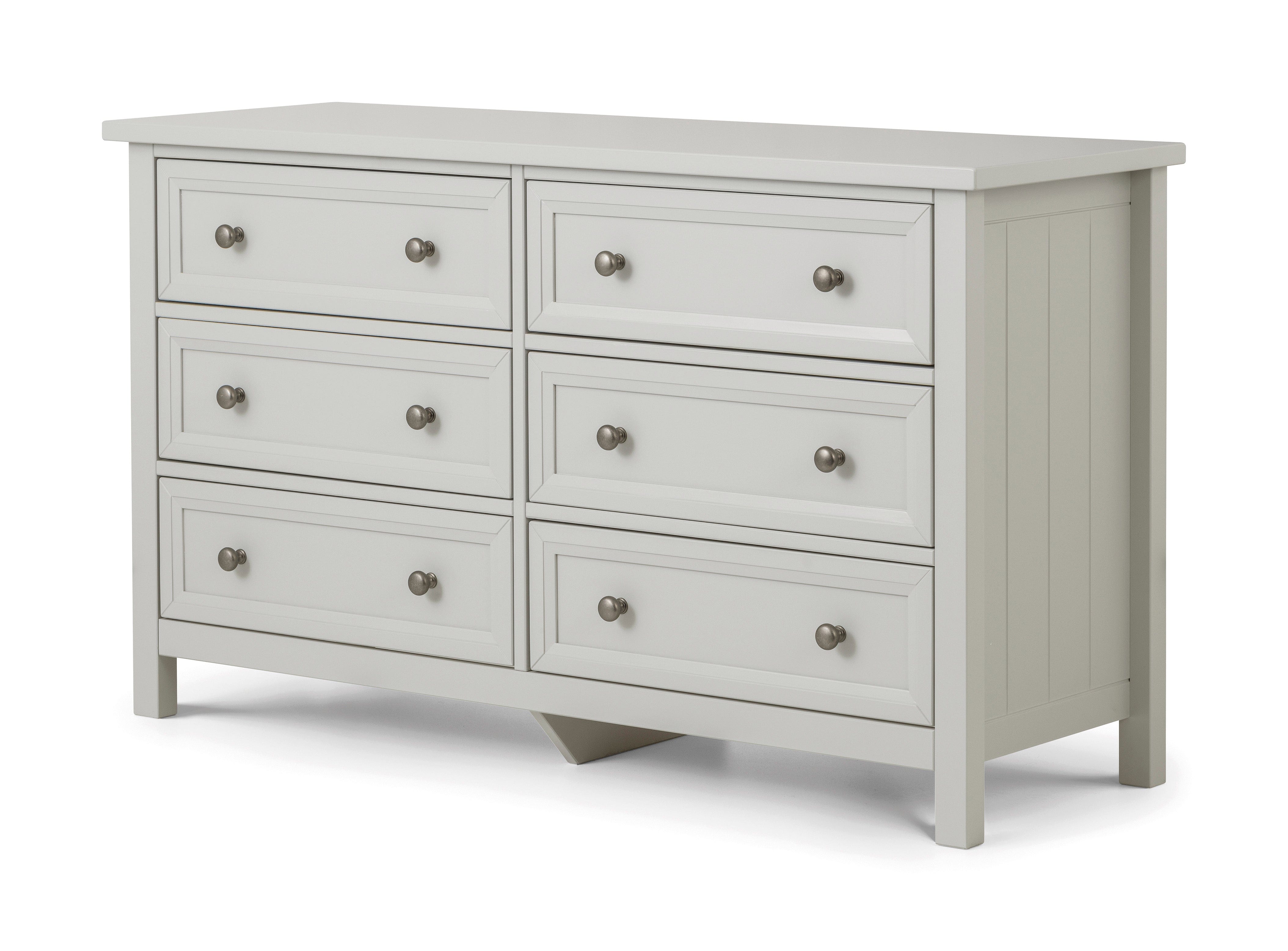 Maine 6 Drawer Wide Chest- Dove Grey – Julian Bowen
