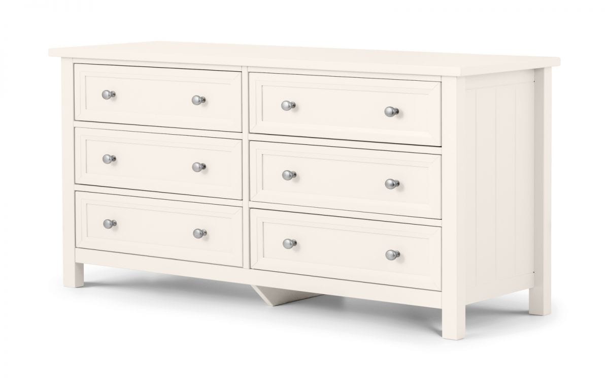 Maine 6 Drawer Wide Chest - Surf White – Julian Bowen