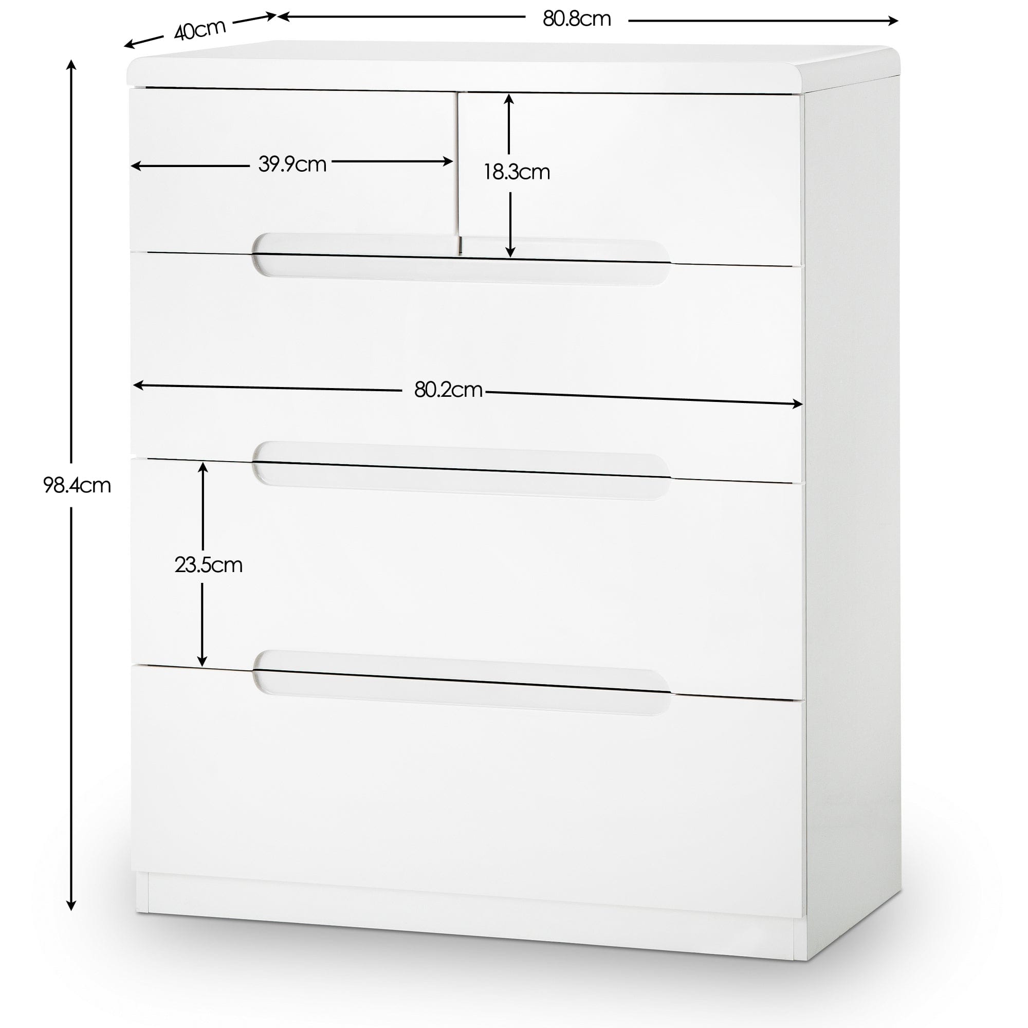 Manhattan 3+2 Drawer Chest – Julian Bowen, view 3