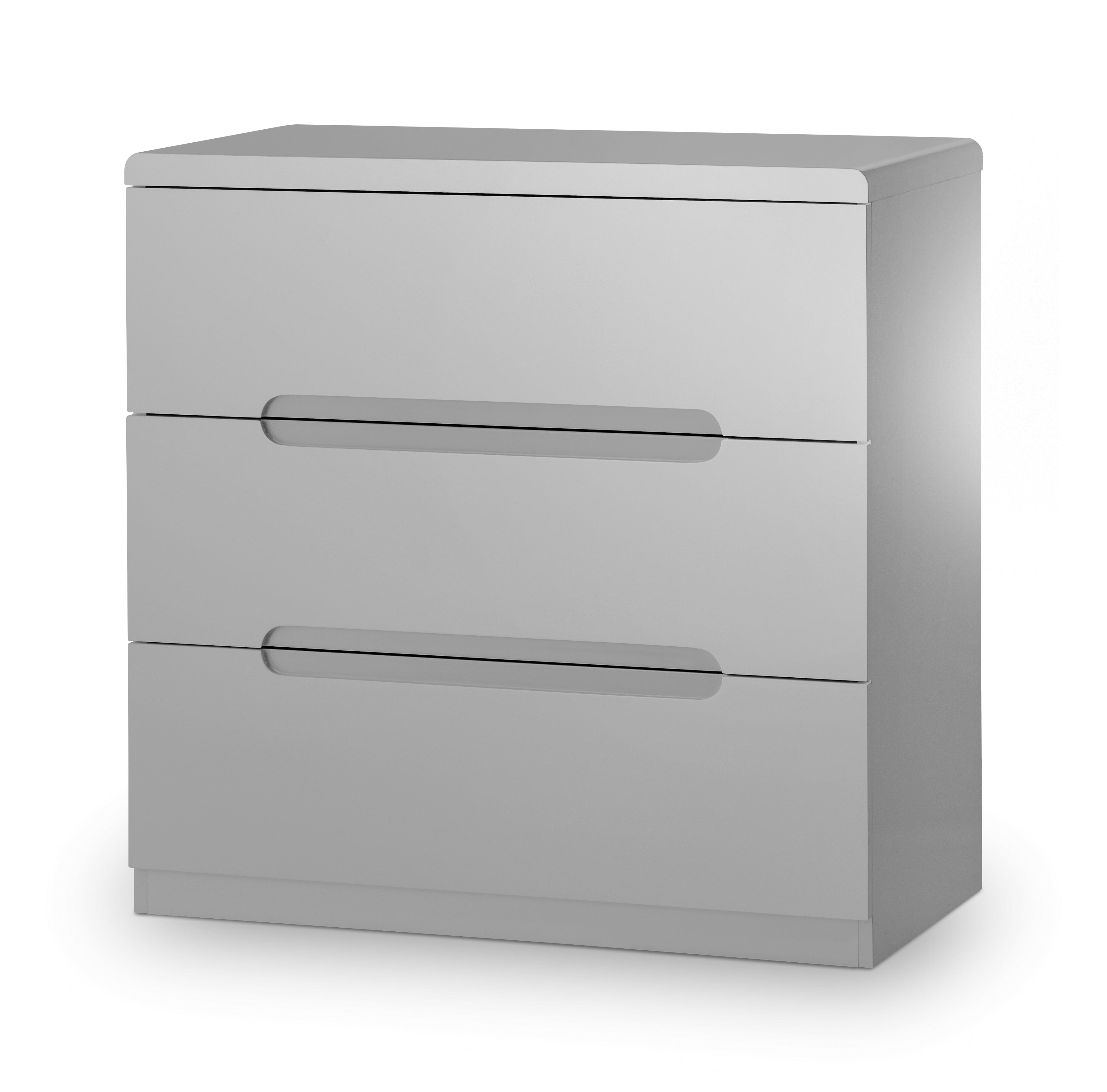 Manhattan 3 Drawer Chest - Grey – Julian Bowen