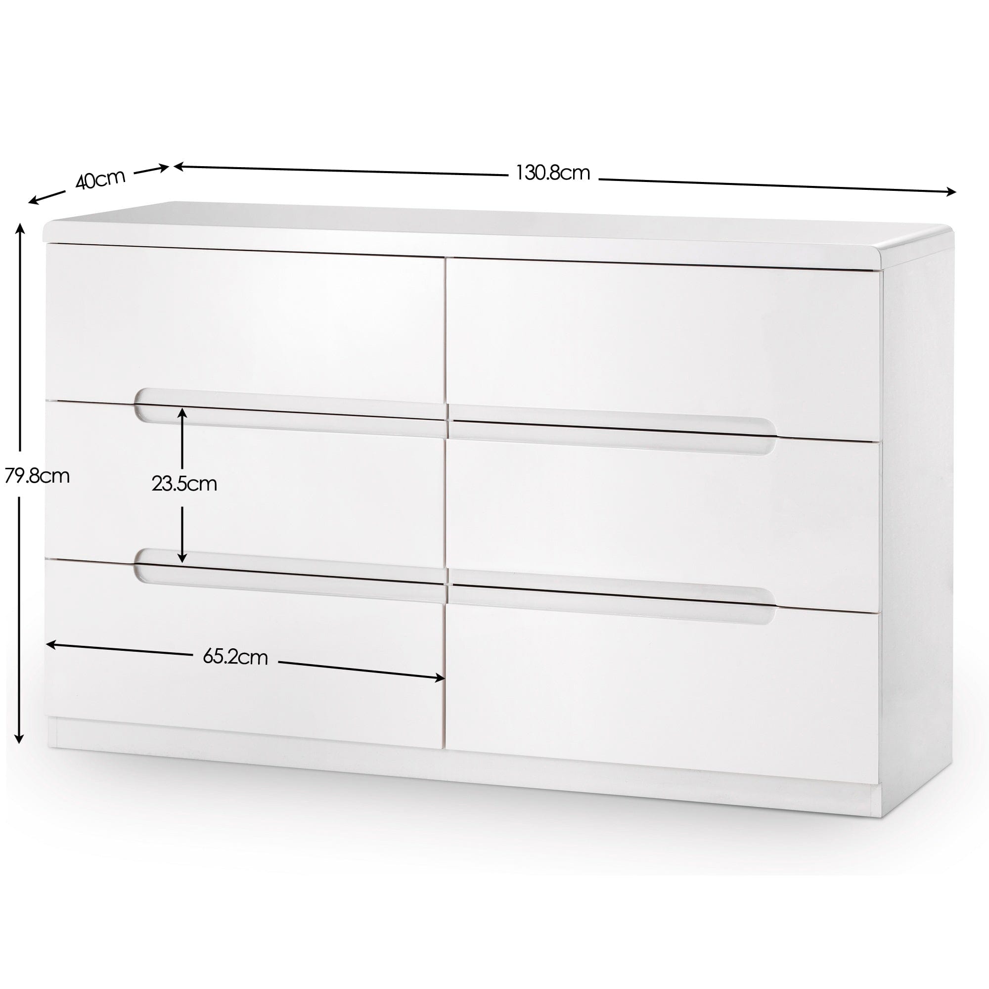 Manhattan 6 Drawer Wide Chest – Julian Bowen, view 2